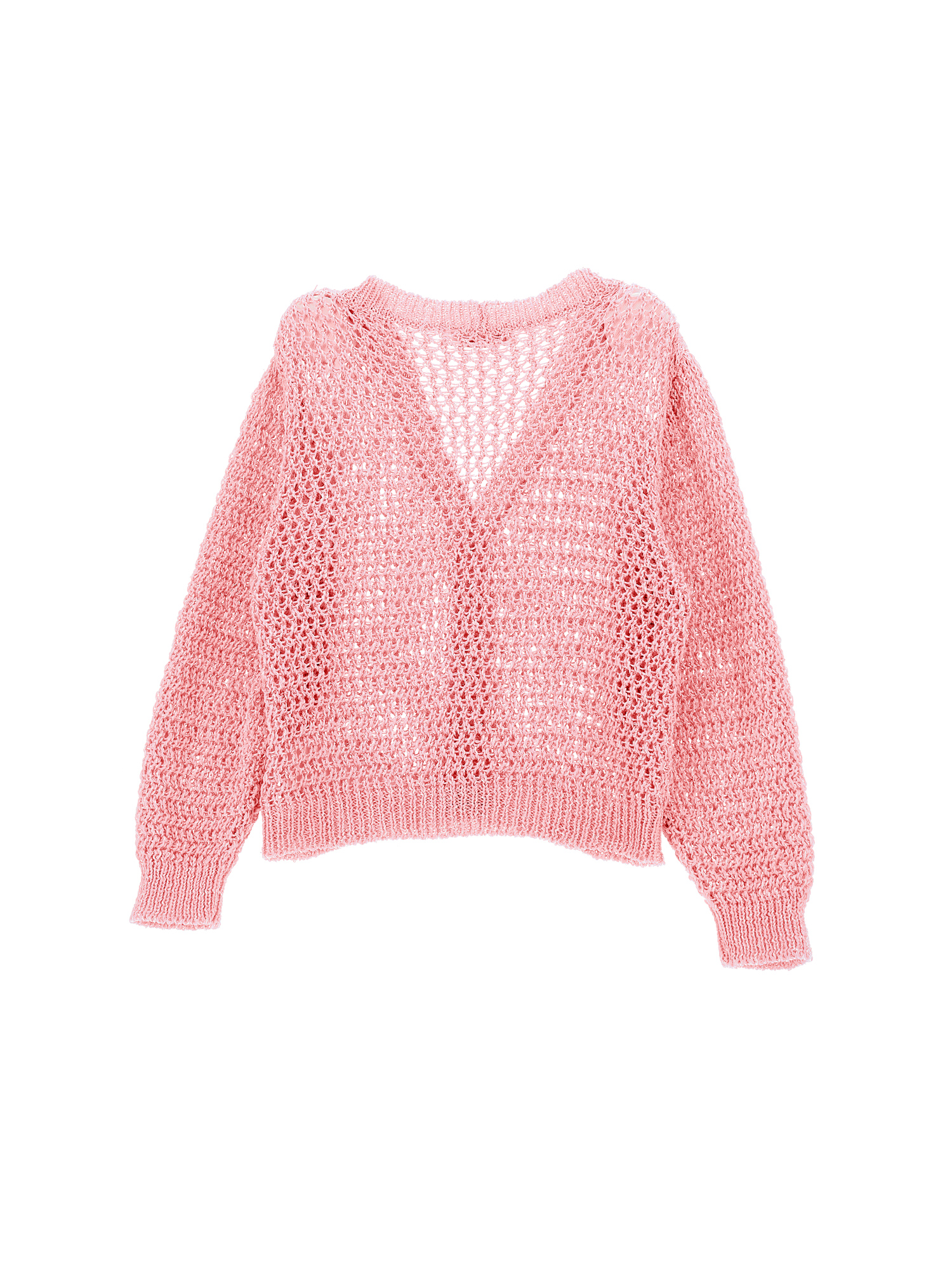 Monnalisa Openwork Sequin Cardigan In Rosa Fairy Tale