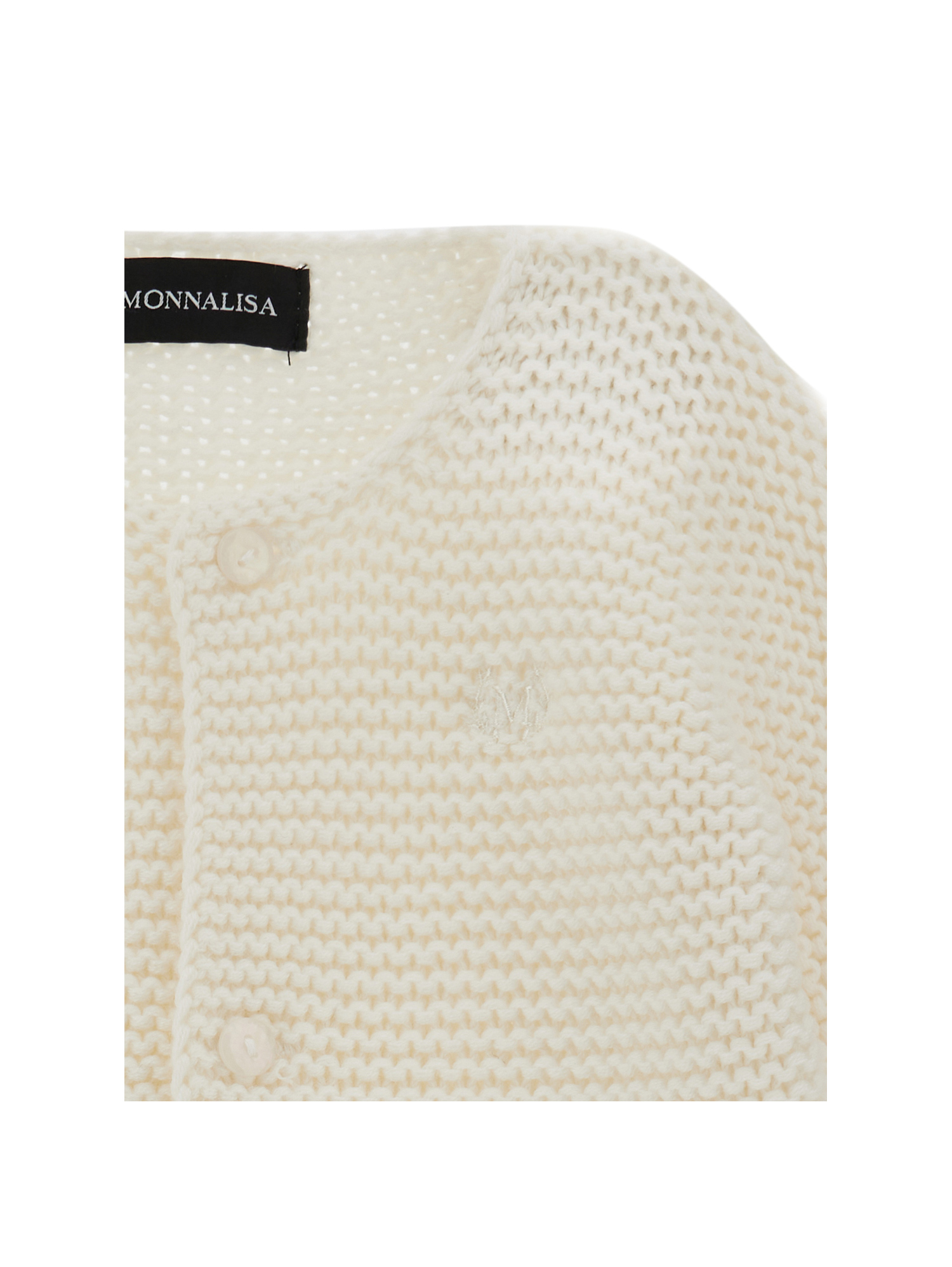 Monnalisa Knitted Cardigan In Cream