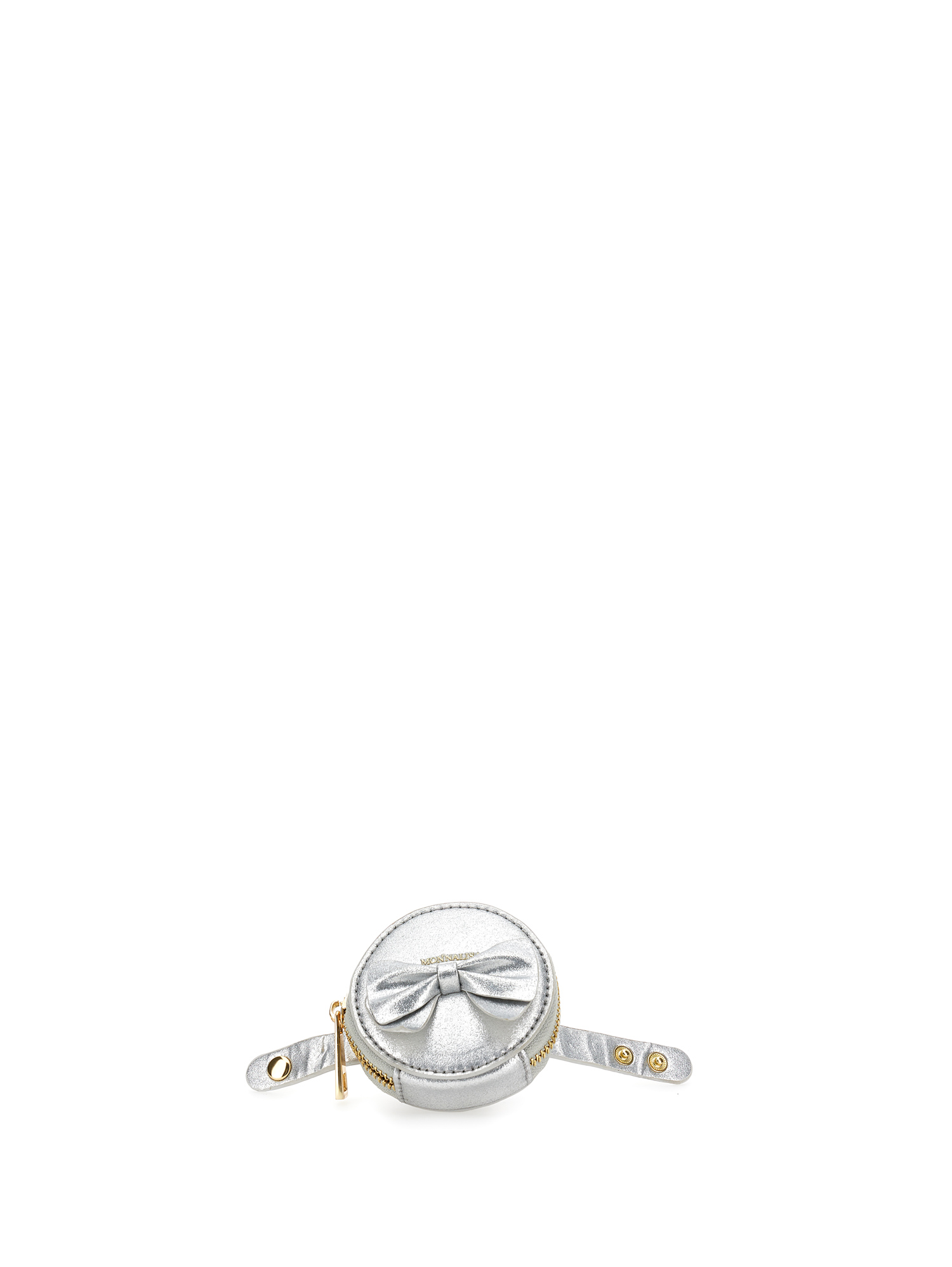 Shop Monnalisa Glitter Bracelet Purse In Silver
