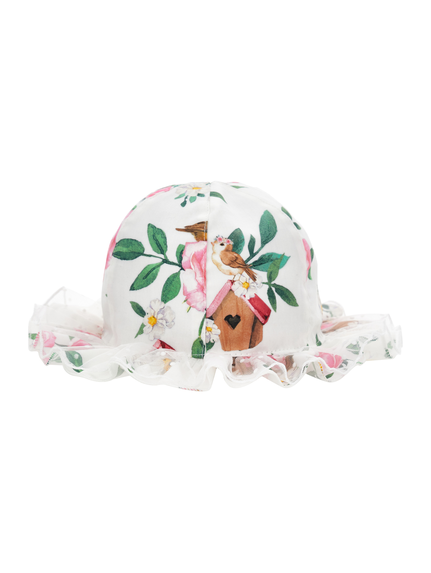 Shop Monnalisa Printed Cotton Hat In White + Multicolor