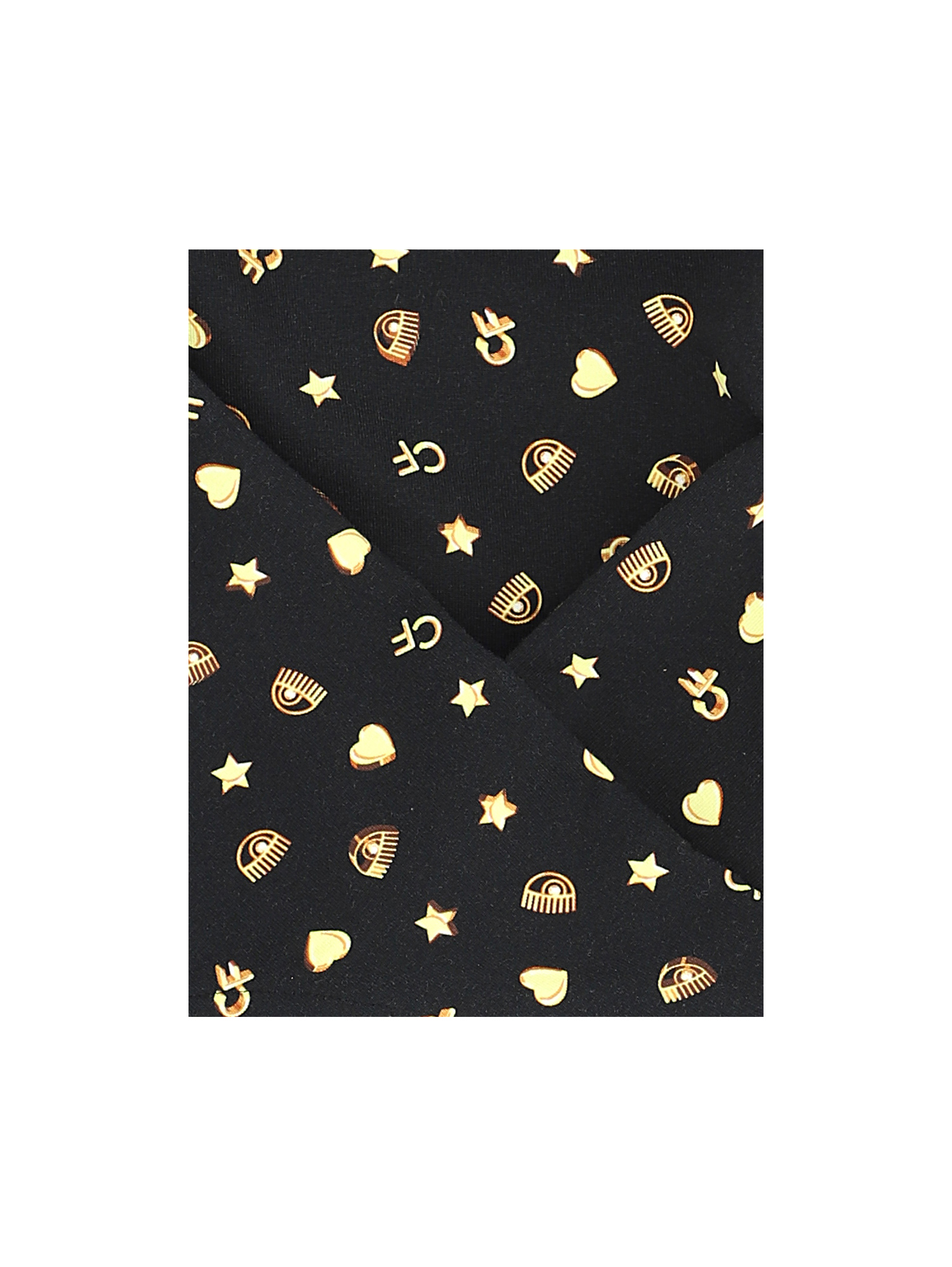 Chiara Ferragni Cf Gold Criss-cross Cropped Sweatshirt In Black
