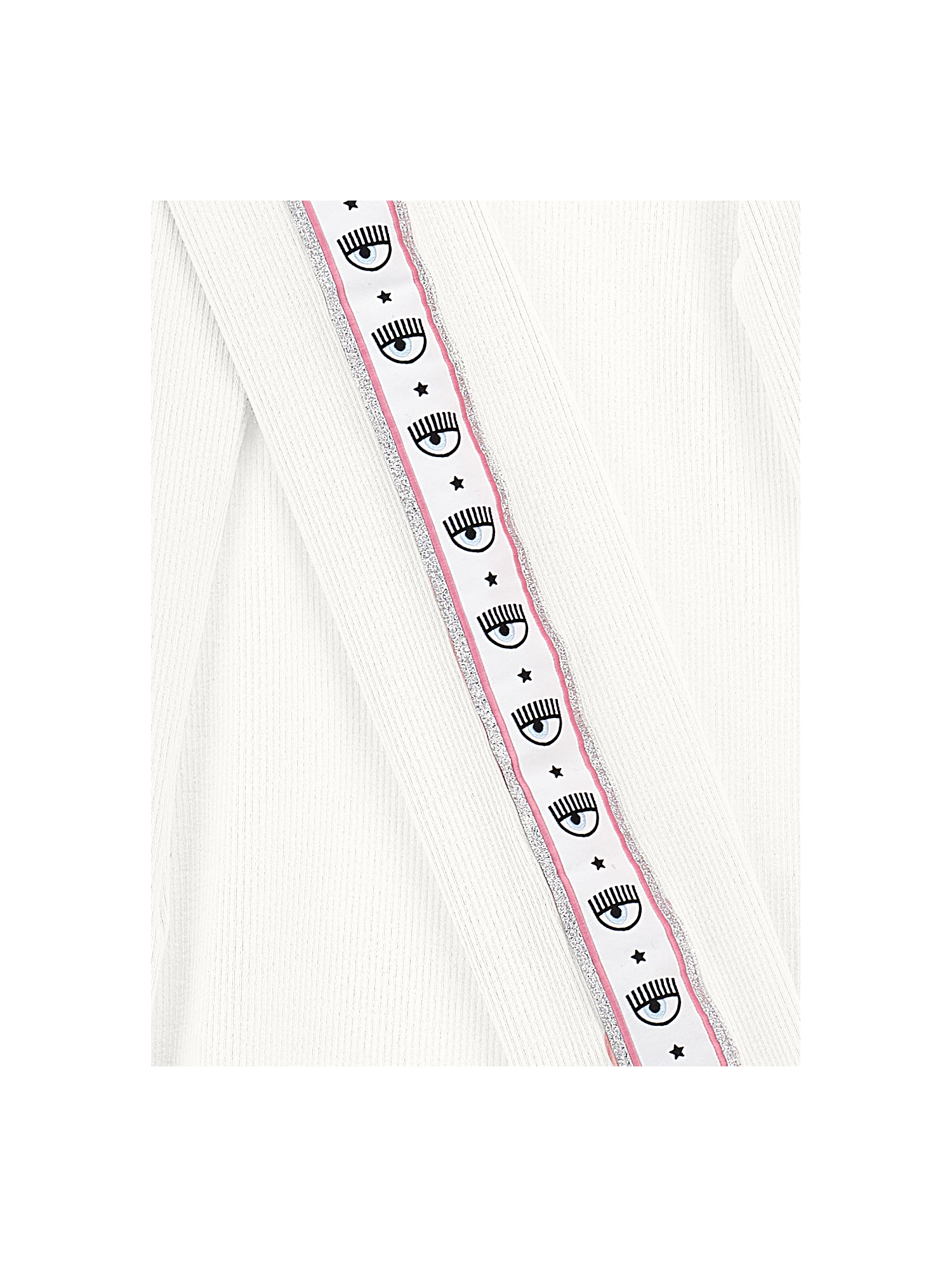 Chiara Ferragni Cf Iconic Logo Viscose Turtleneck In Cream