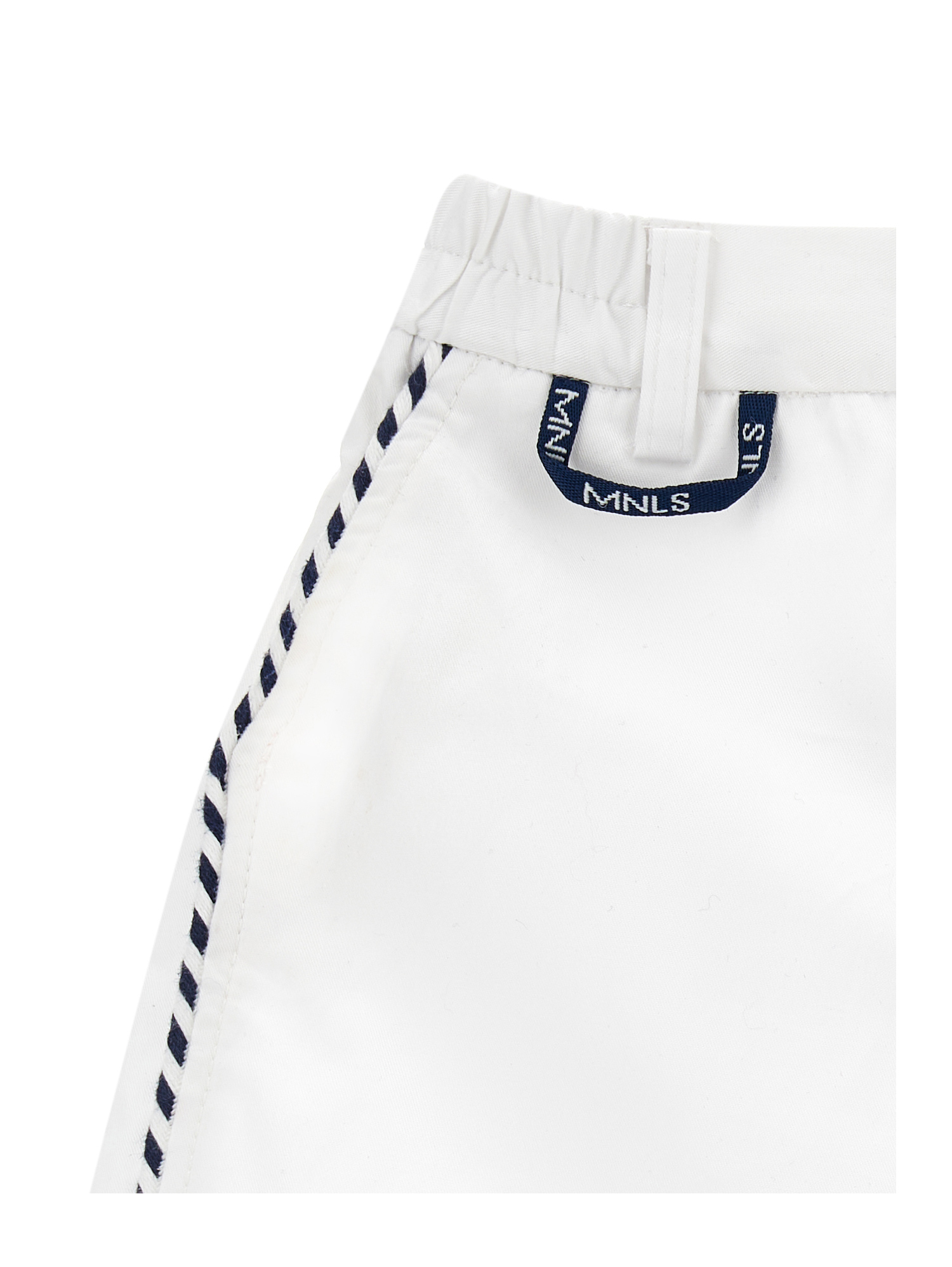 Shop Monnalisa Plain Gabardine Bermuda Shorts In White