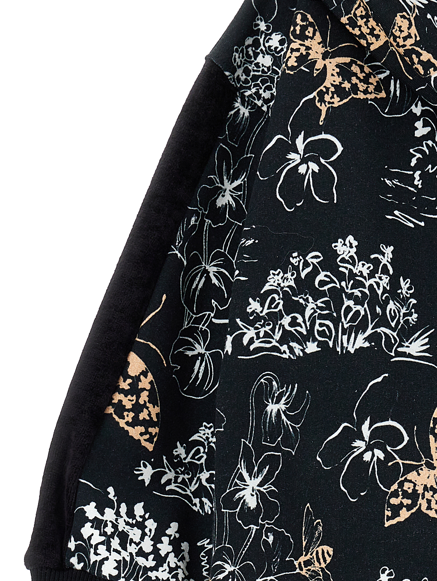 Monnalisa Toile De Jouy Zip-up Hoodie In Black