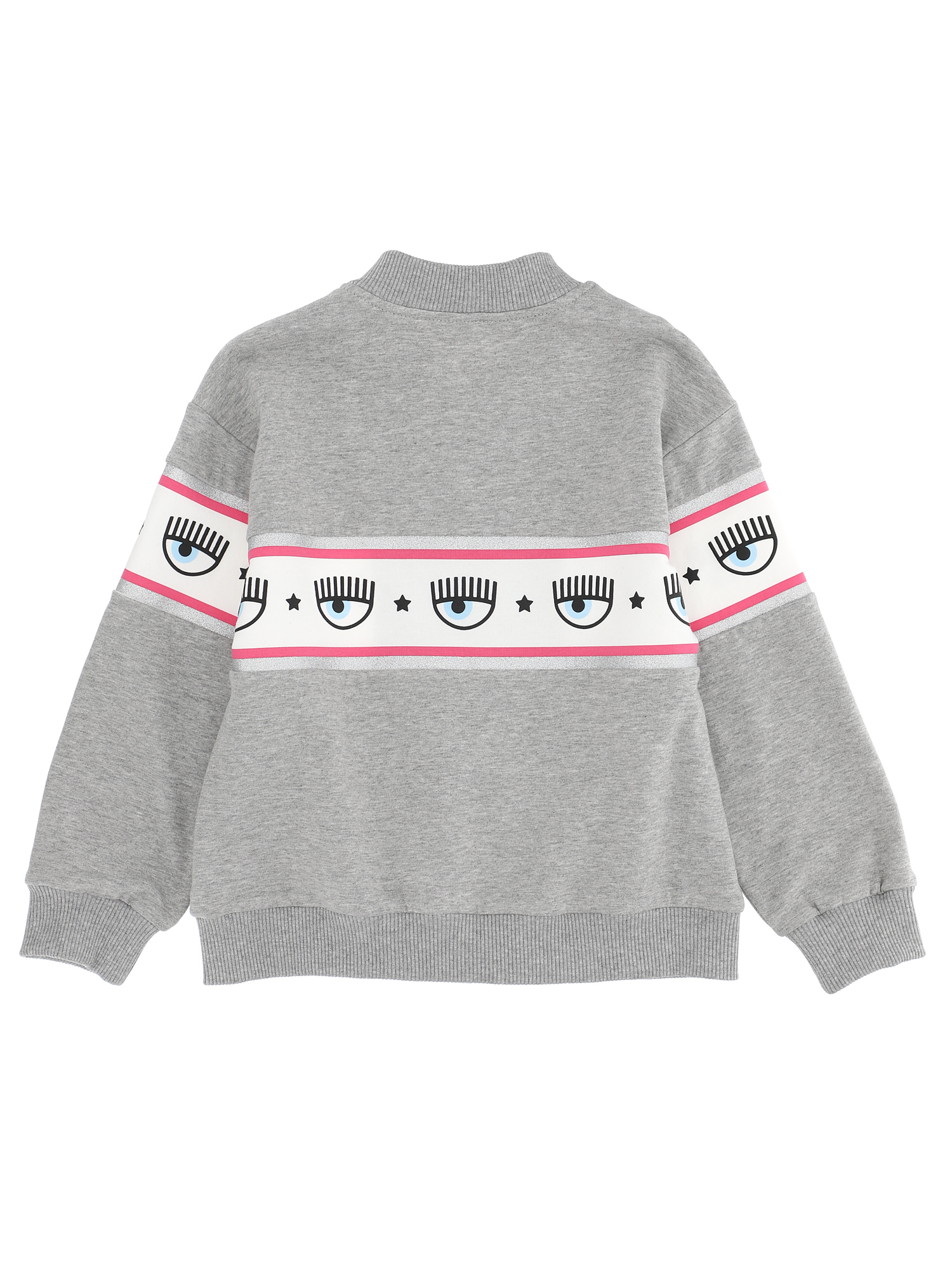 Shop Chiara Ferragni Bomber Maxi Logomania Sweatshirt In Grey