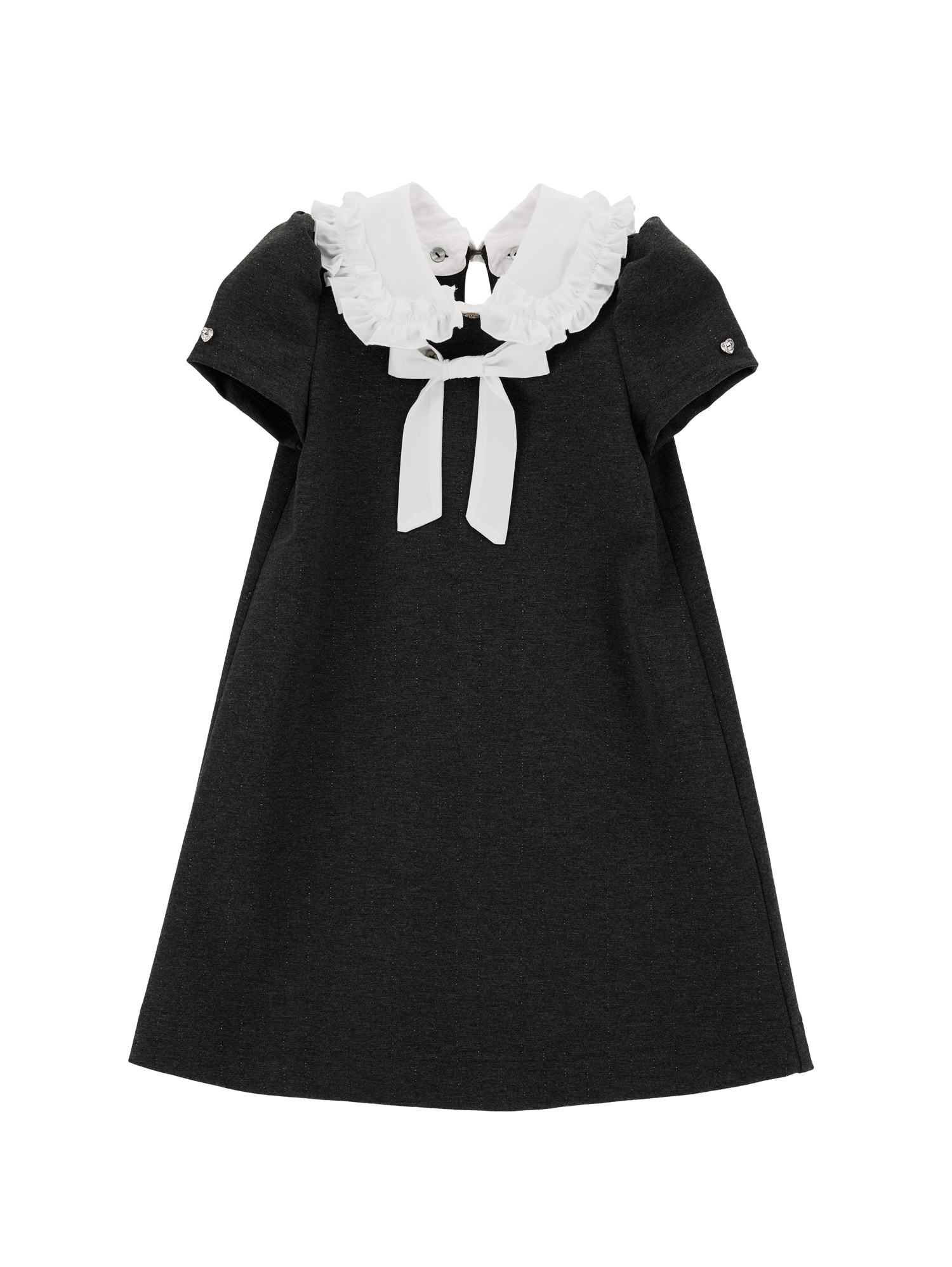 Monnalisa Kids'   Pinstripe Milano Stitch Dress In Medium Grey