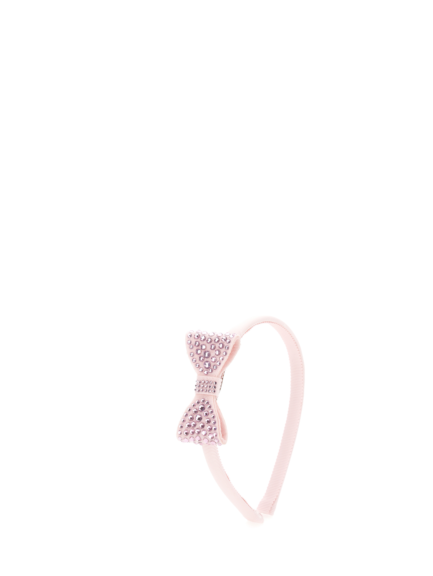 Monnalisa Pearl And Rhinestone Hair Band In Dusty Pink Rose