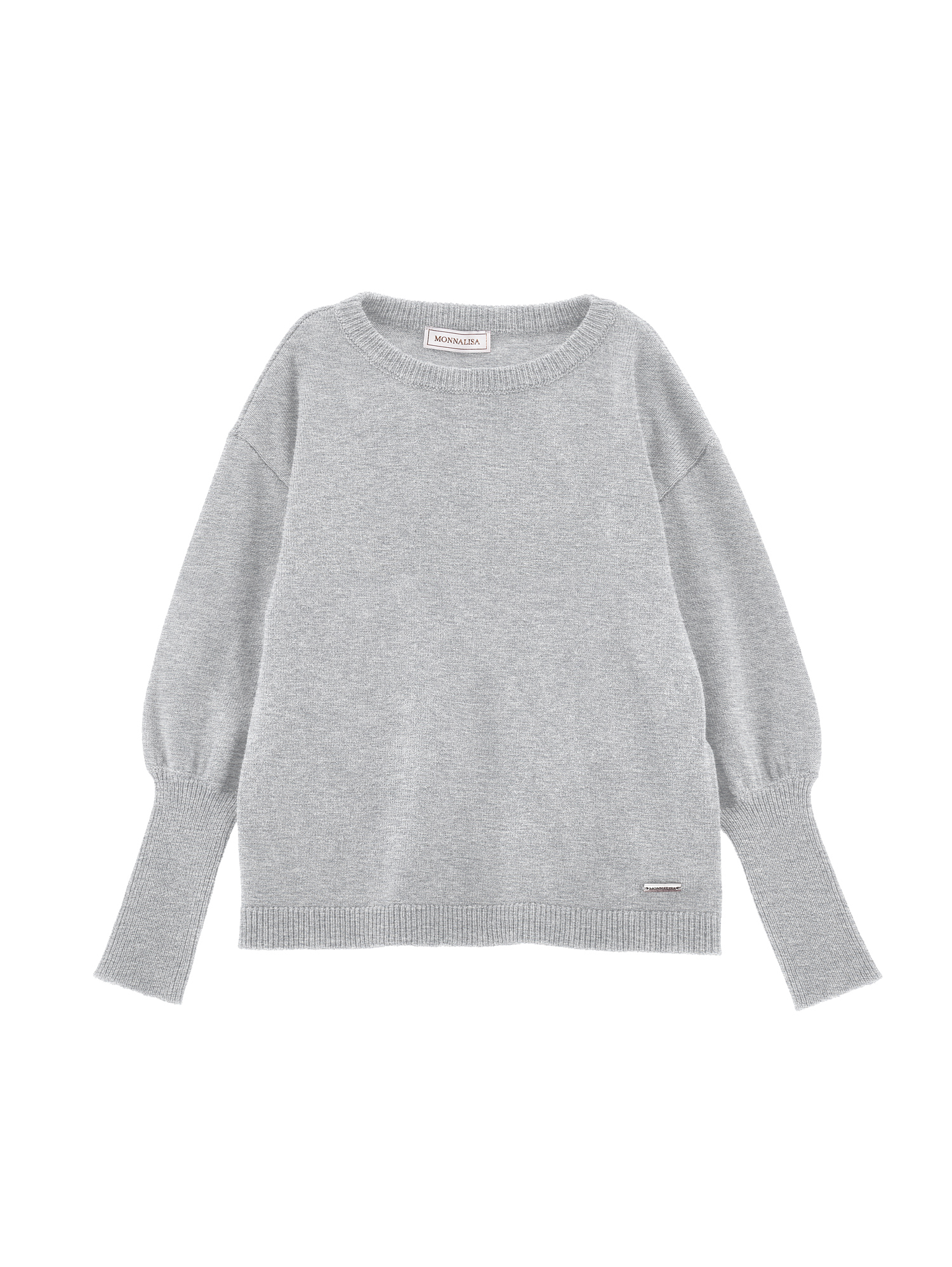 Monnalisa Soft Basic Sweater In Grey