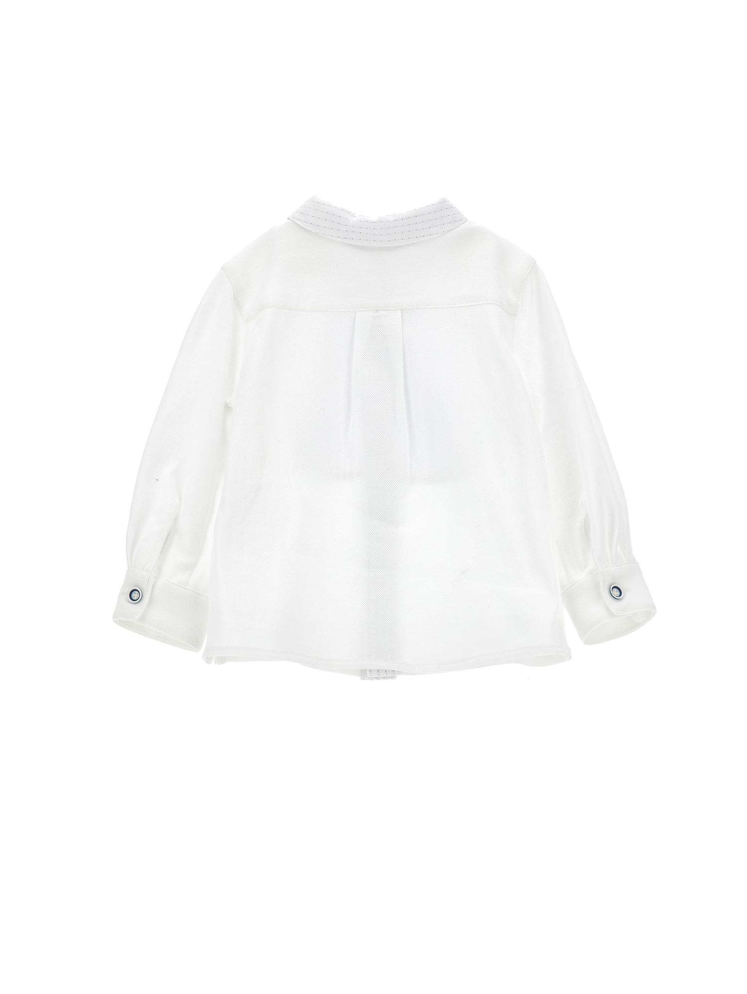Monnalisa Piquet Shirt With Bow Tie In Cream