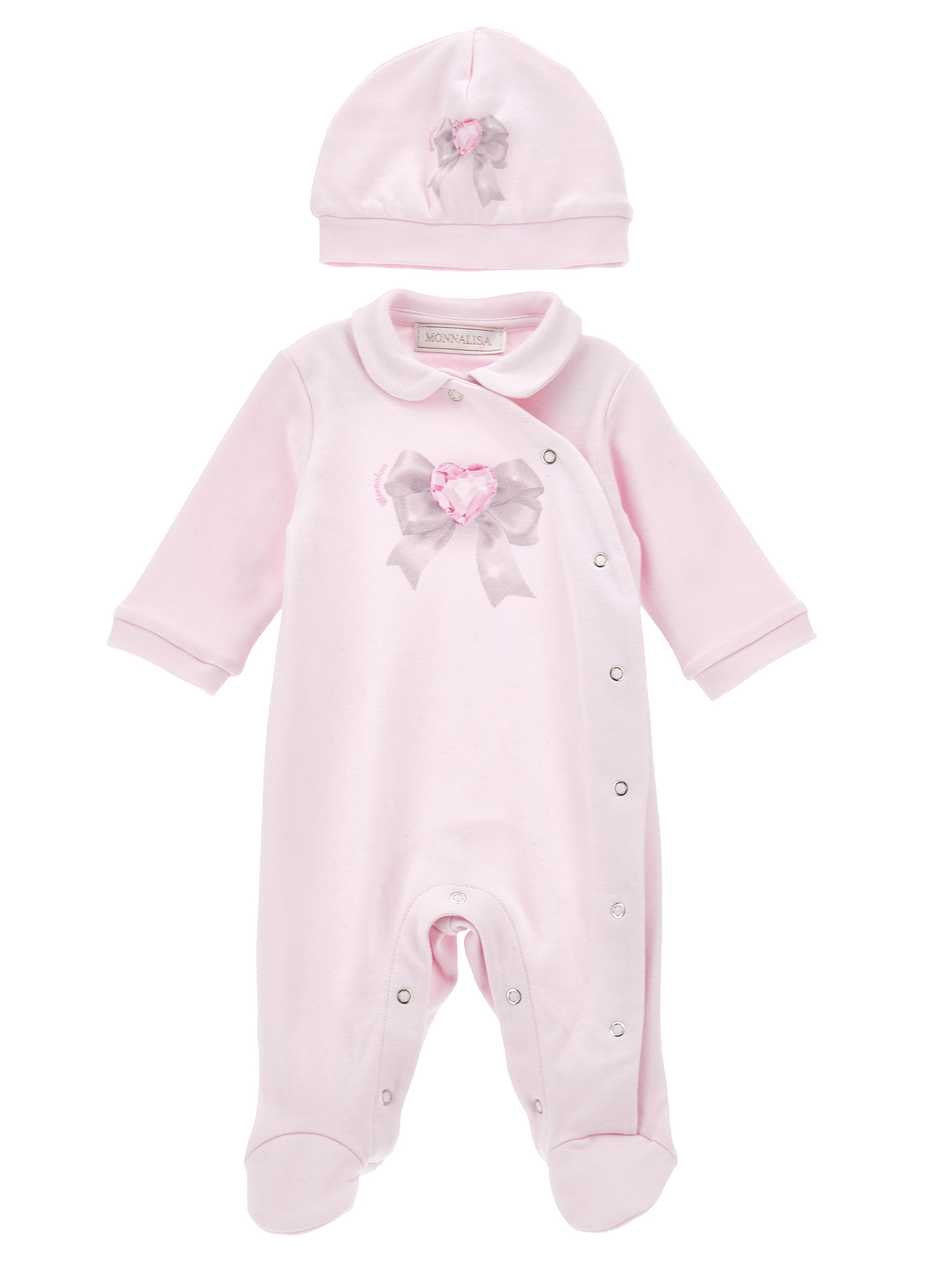 Monnalisa Kids'   Playsuit With Hat In Dusty Pink Rose