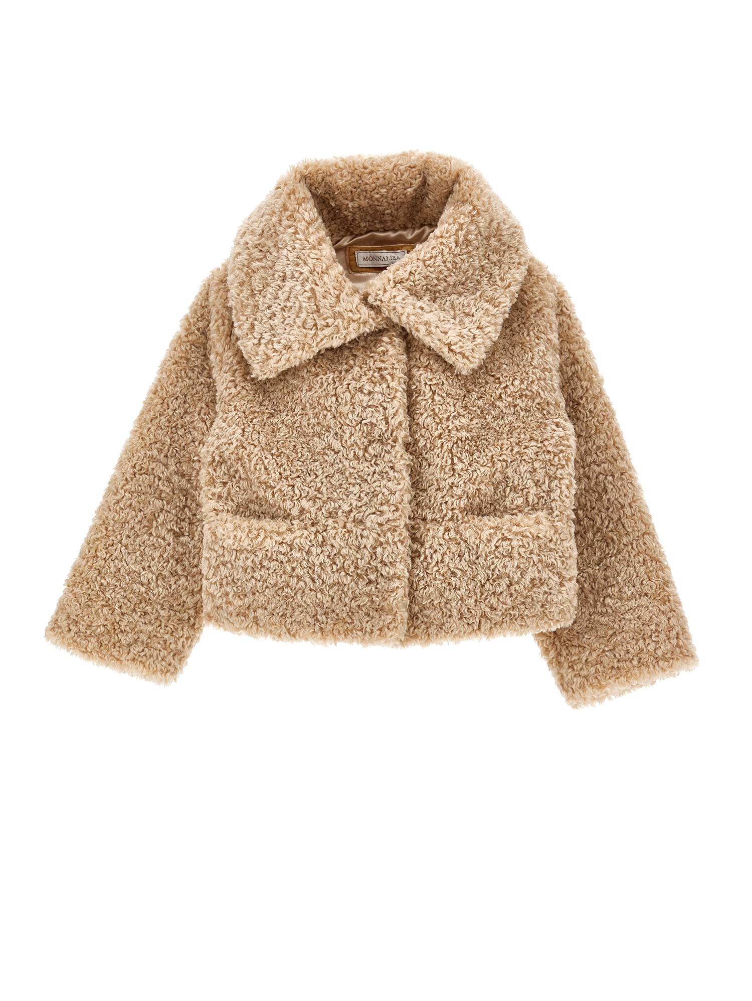 Monnalisa Teddy Jacket In Gold