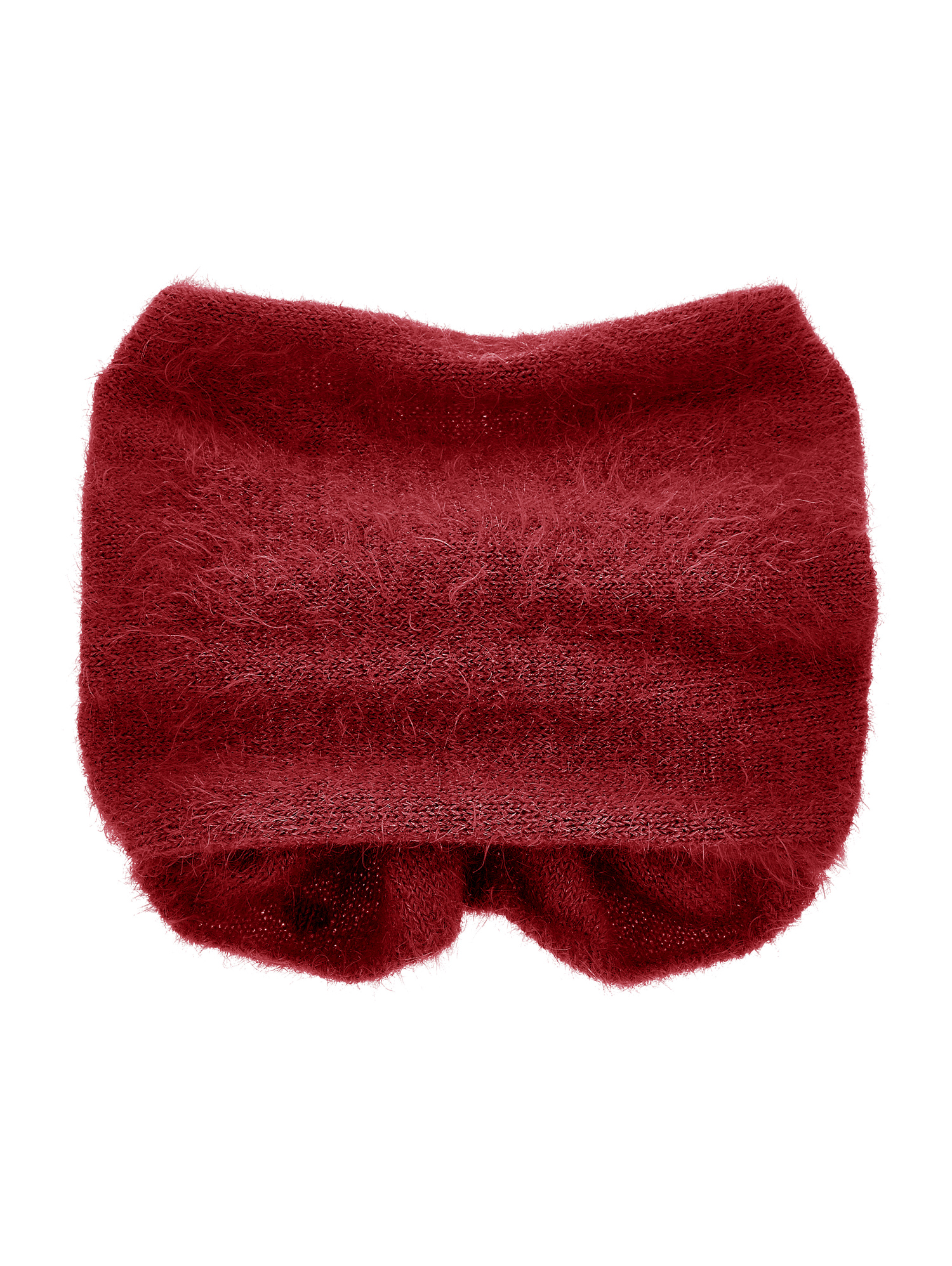 Shop Monnalisa Lurex Knit Collar In Ruby Red