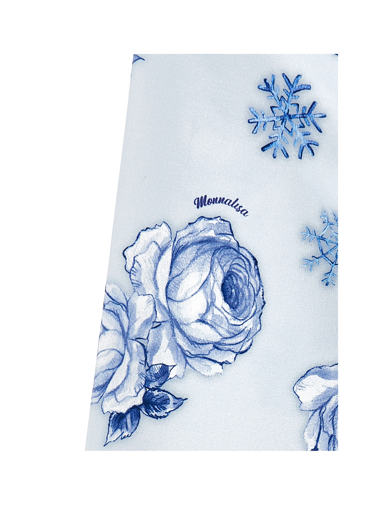 Monnalisa Milano Stitch Leggings In Cloud + Navy Blue