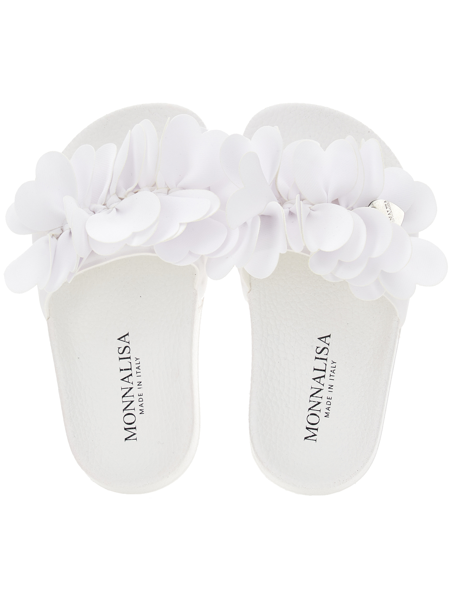 Shop Monnalisa Pvc Sandals With Petals In White