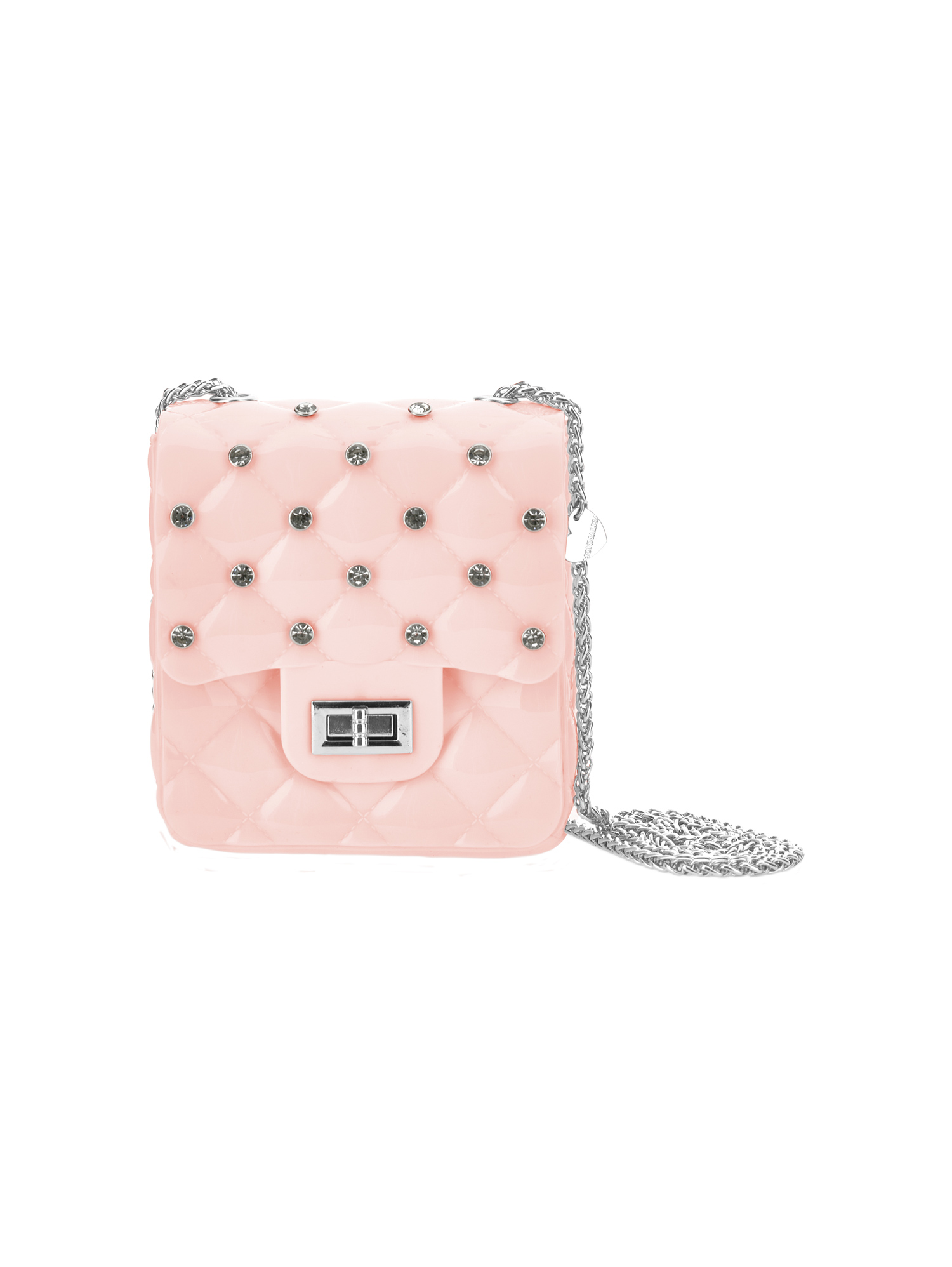 Monnalisa Pvc Bag With Rhinestones In Rosa Fairy Tale