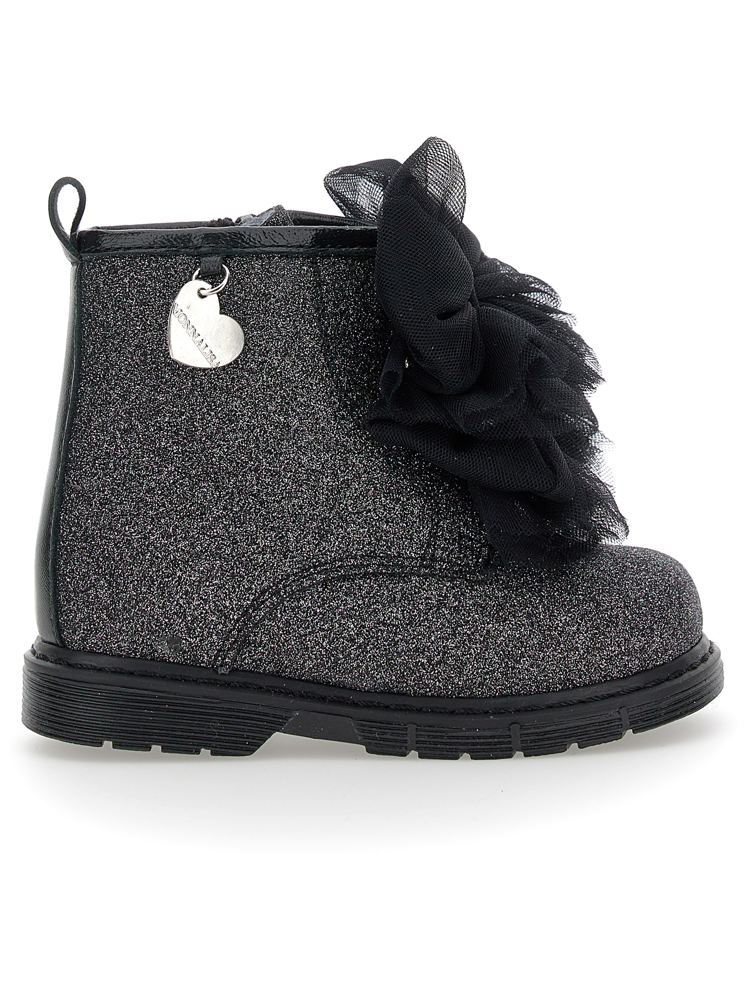 Monnalisa Anfibi glitter con fiocchi fodera montone