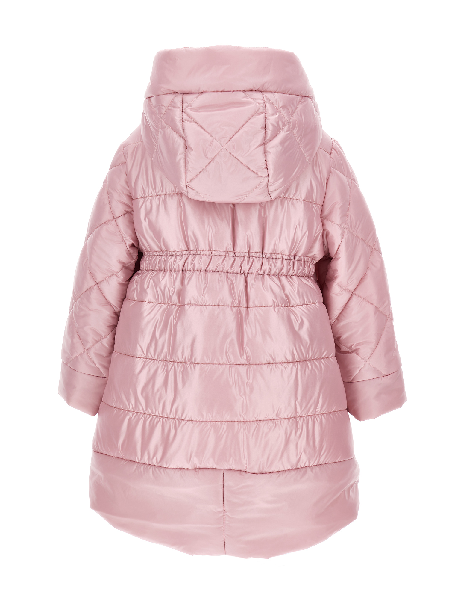 Monnalisa Quilted Technical Fabric Coat In Blush Pink