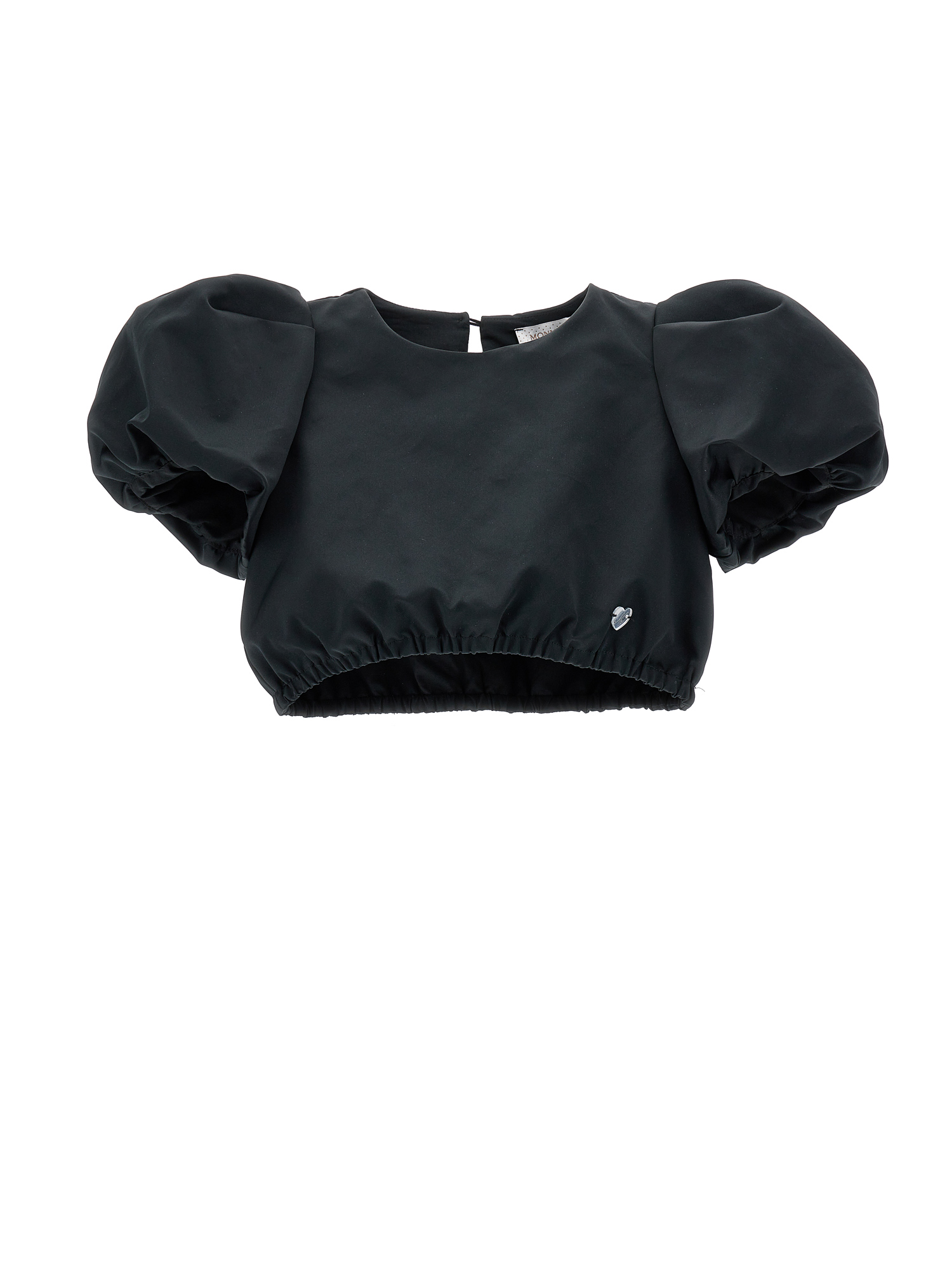 Monnalisa Cropped Duchesse Top In Black