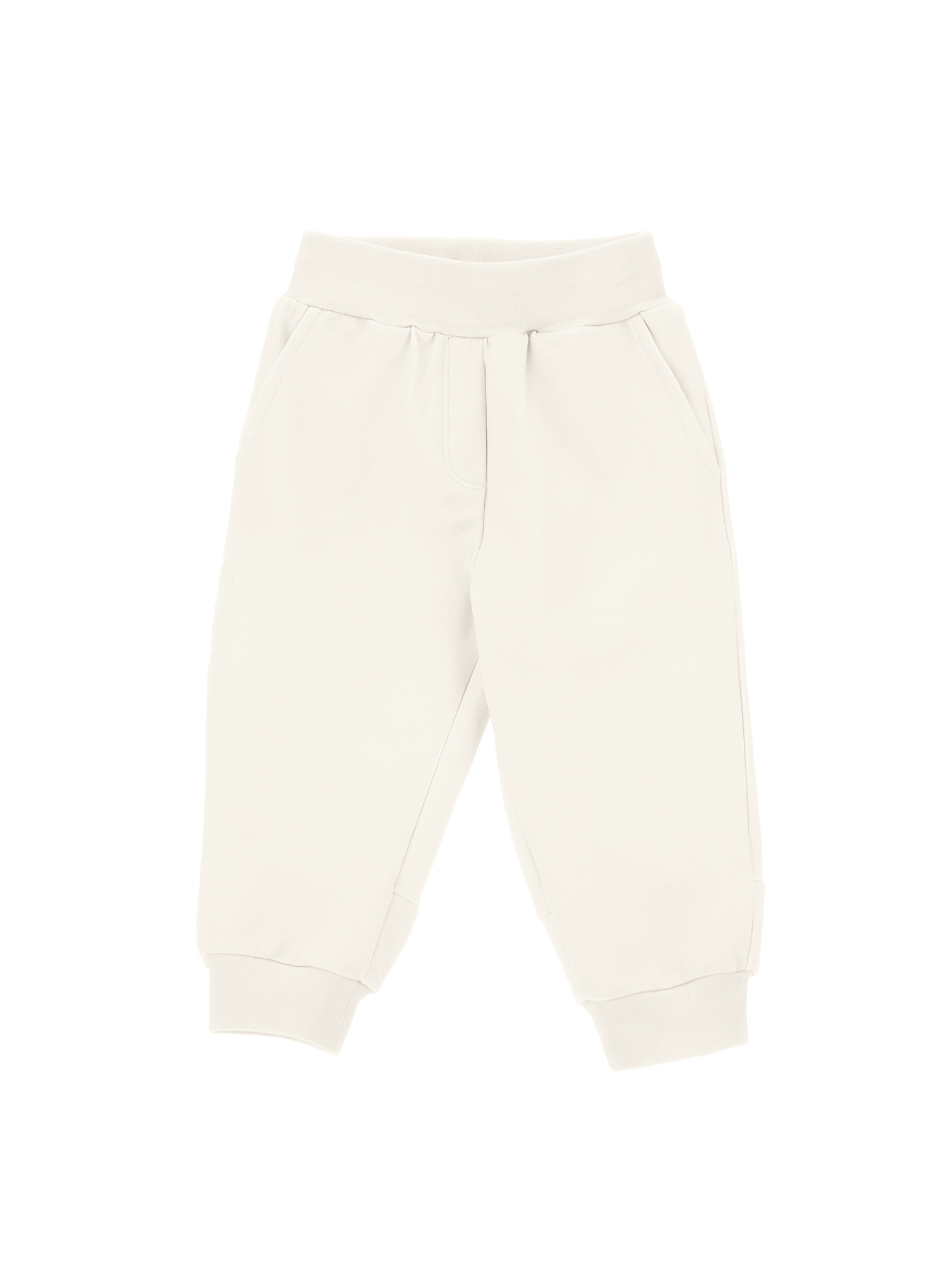 Monnalisa Girls Ivory Cotton Ruffle Joggers In Cream