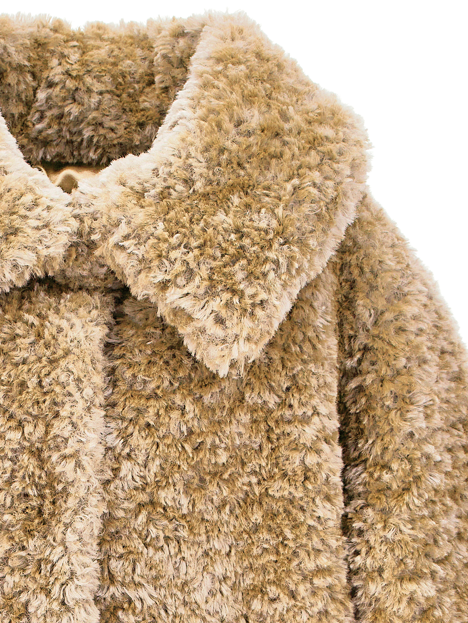 Monnalisa Plush Coat In Beige