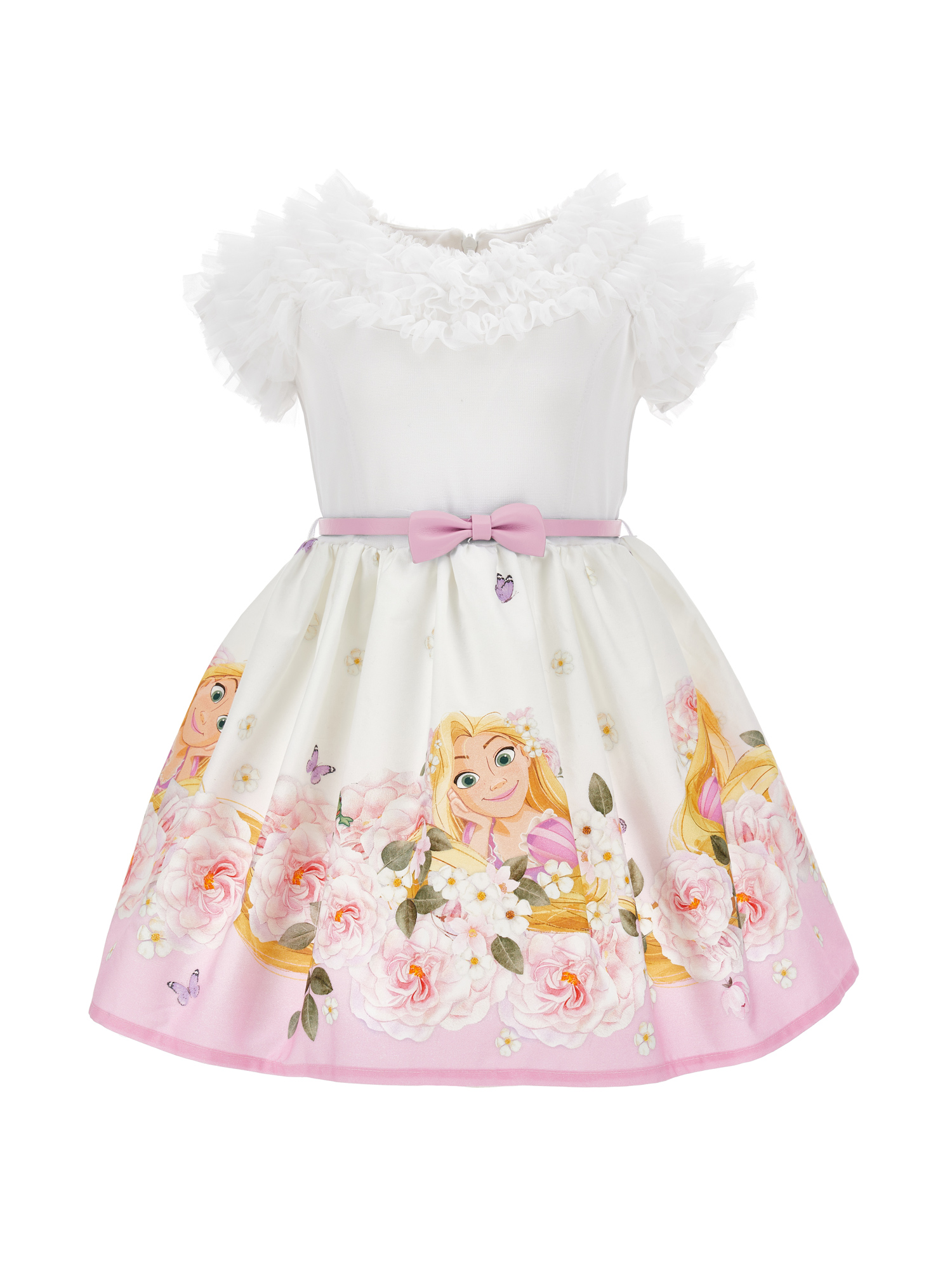 Monnalisa Abito popeline tulle Rapunzel