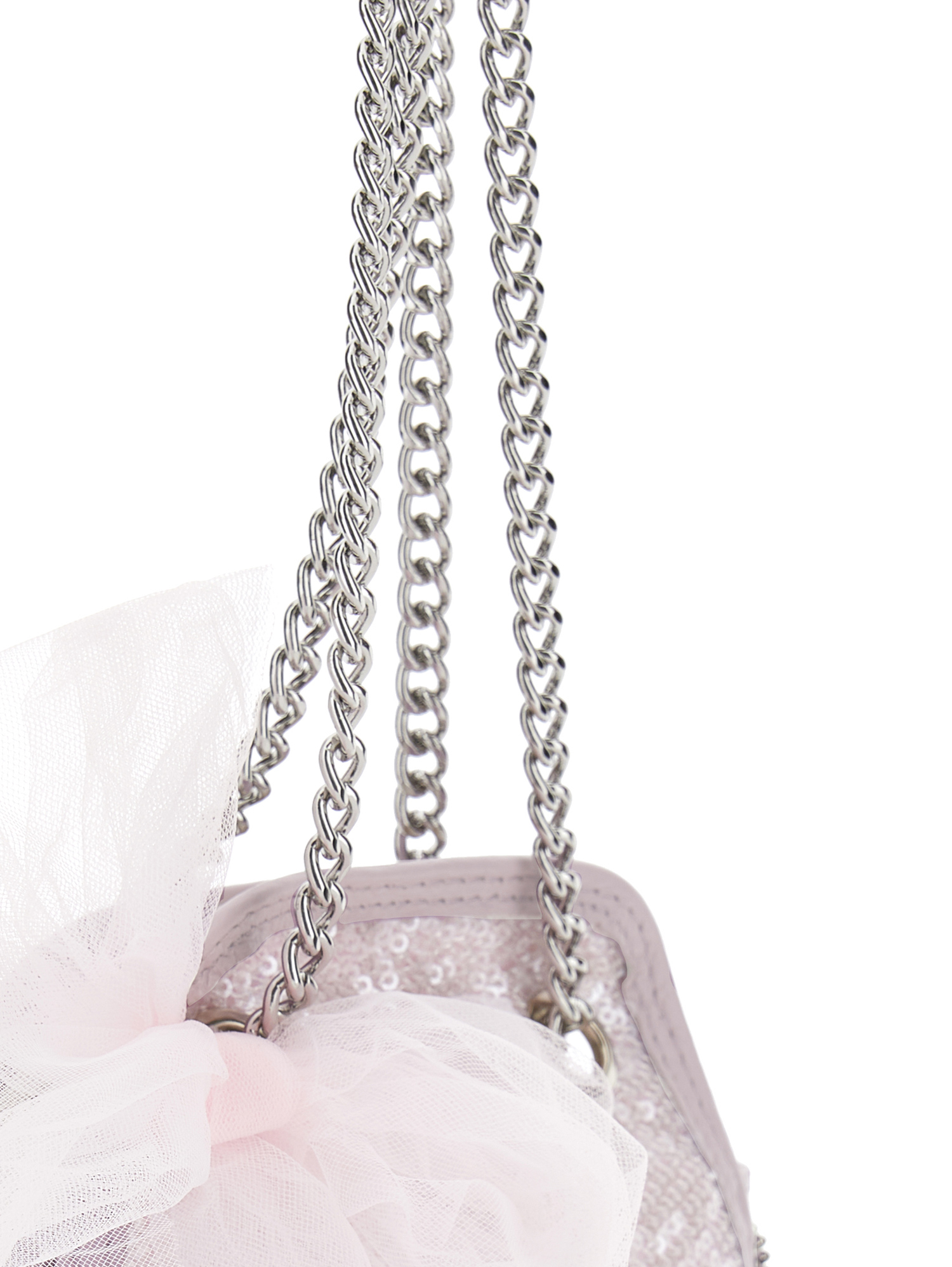 Shop Monnalisa Sequinned Bag In Dusty Pink Rose