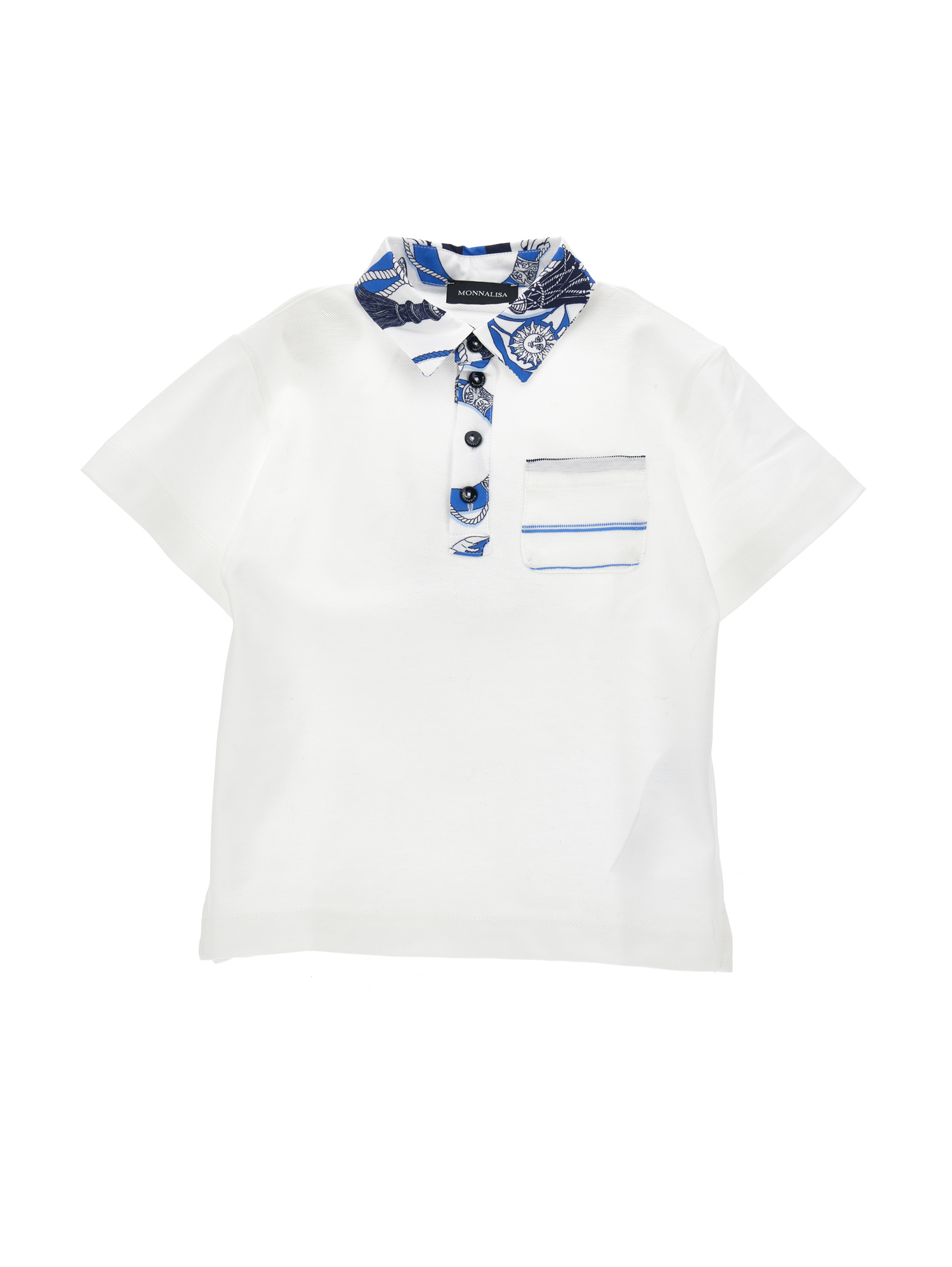 Monnalisa Polo piquet con taschino righe