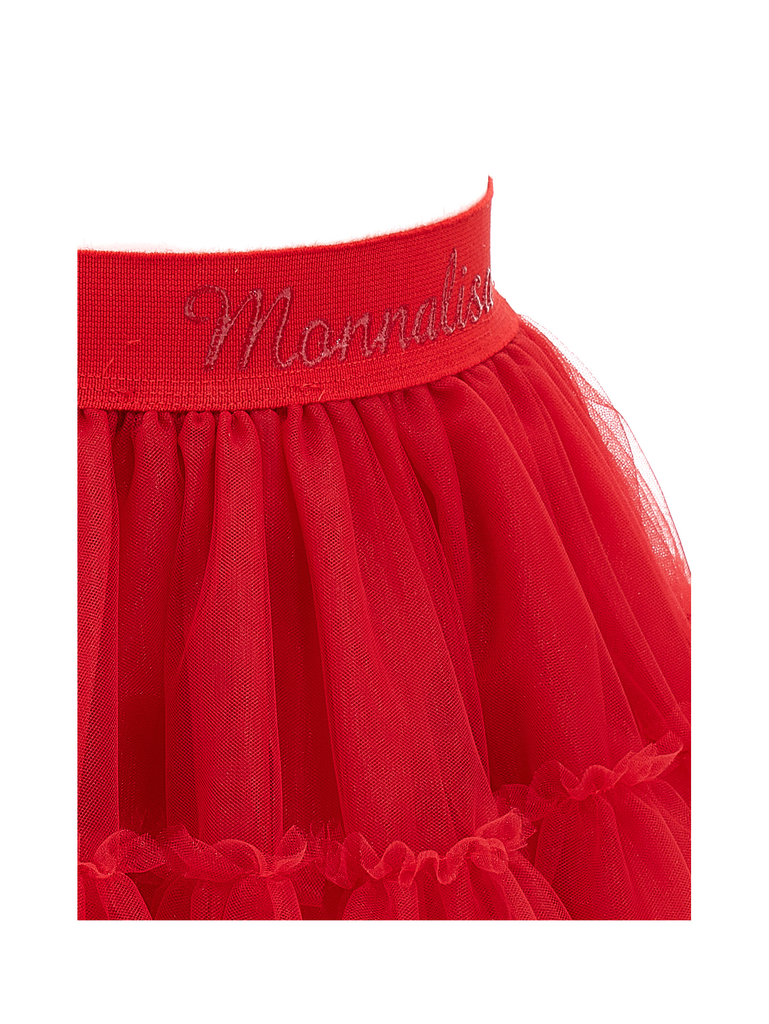Shop Monnalisa Silk-touch Tulle Skirt In Red