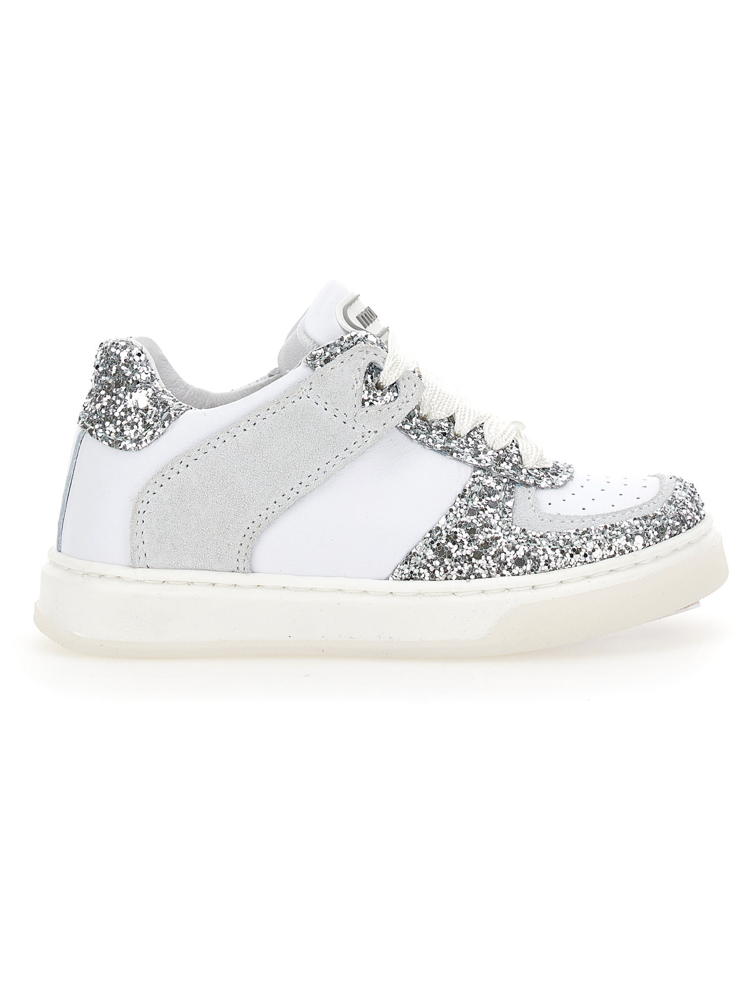 Crust leather and glitter sneakers girl | Monnalisa Portugal