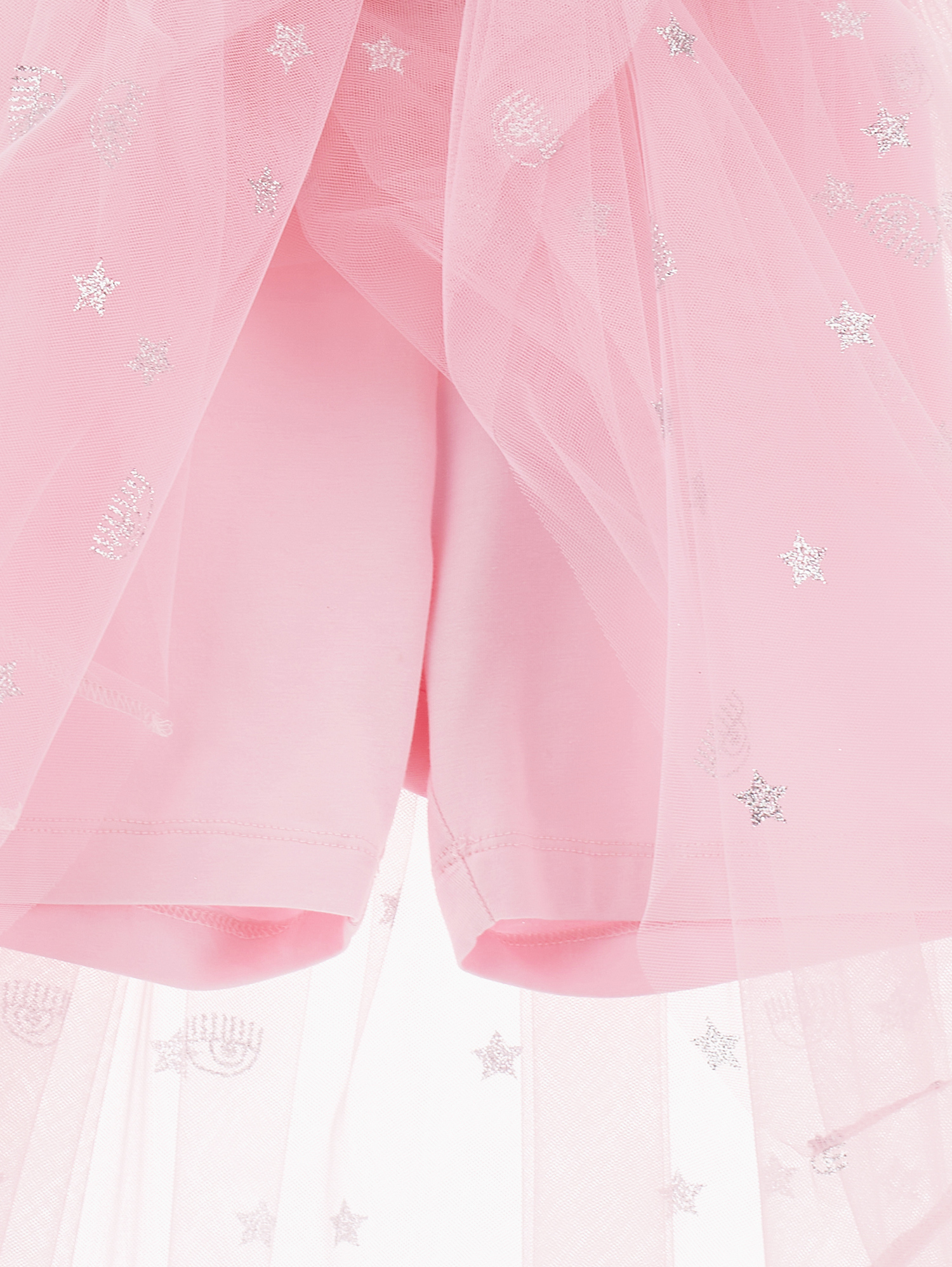 Shop Chiara Ferragni All-over Logomania Tulle Skirt In Pink + Silver