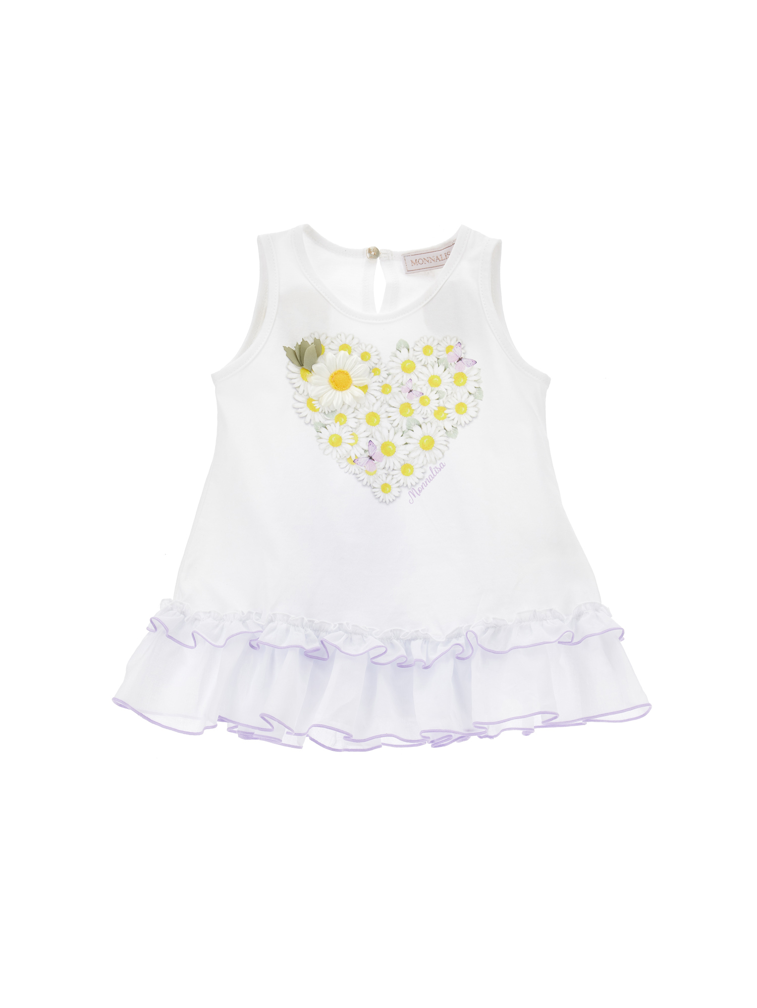 Monnalisa Babies'   Flared Jersey Maxi T-shirt In White