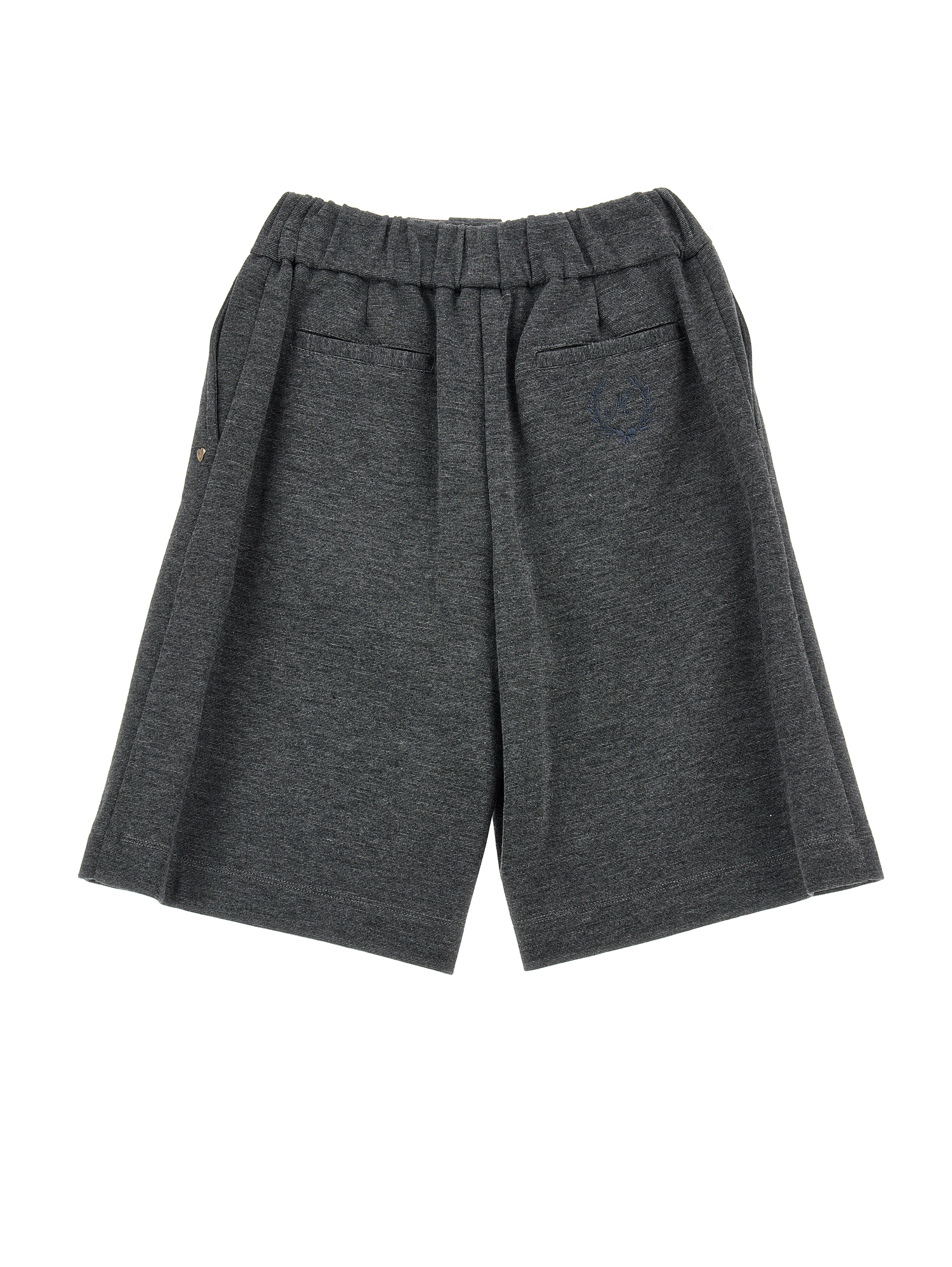 Monnalisa Milano Stitch Bermuda Shorts In Medium Grey