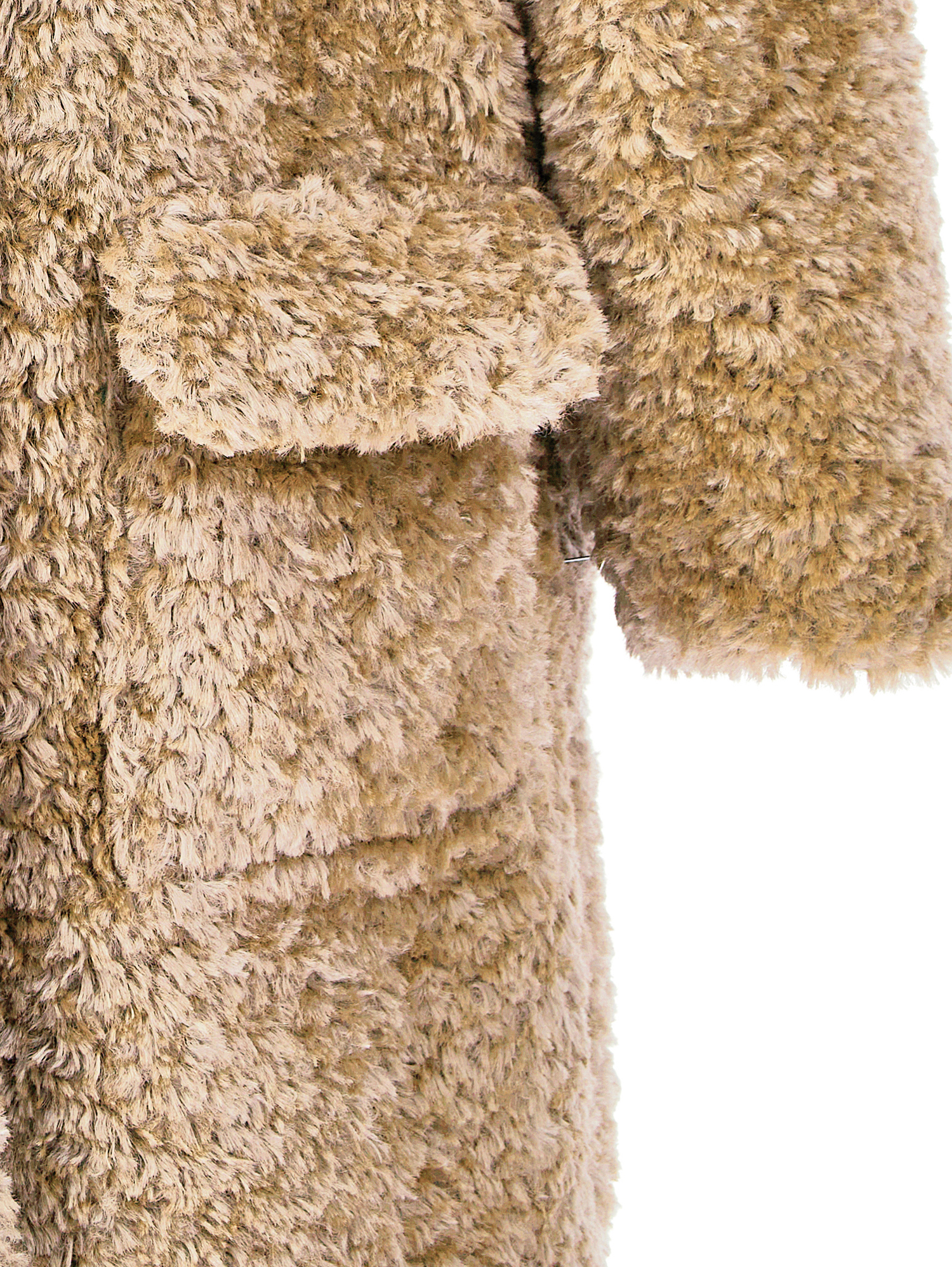 Monnalisa Plush Coat In Beige