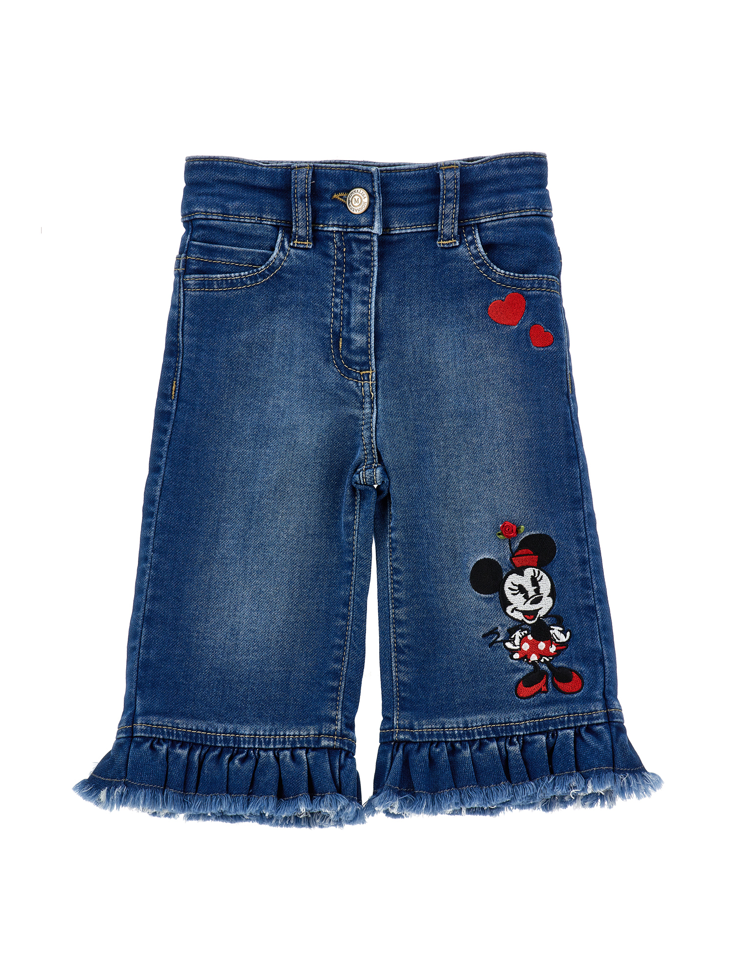 Monnalisa X Disney Minnie Mouse Jeans In Blue