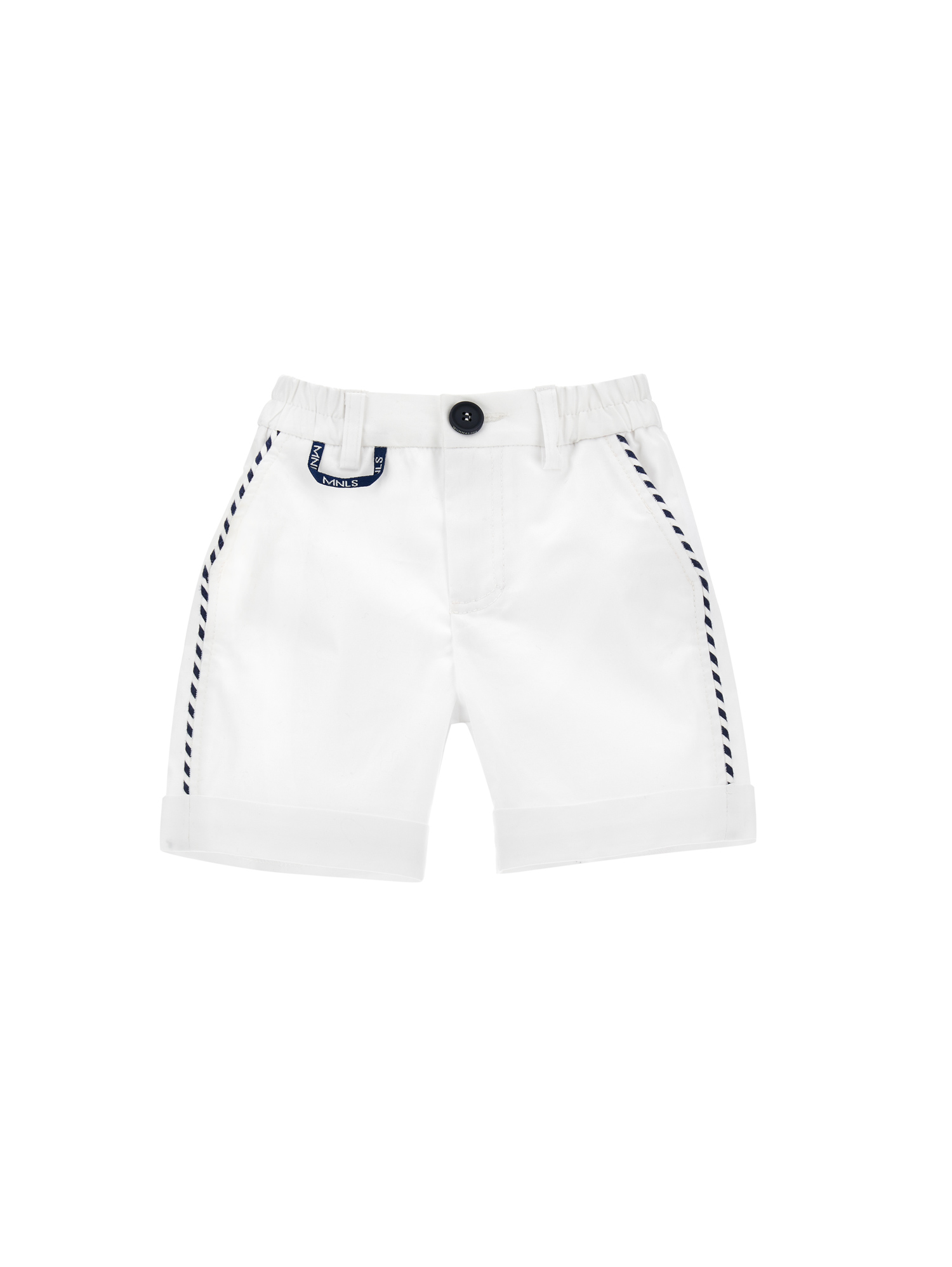 Monnalisa Babies'   Plain Gabardine Bermuda Shorts In White