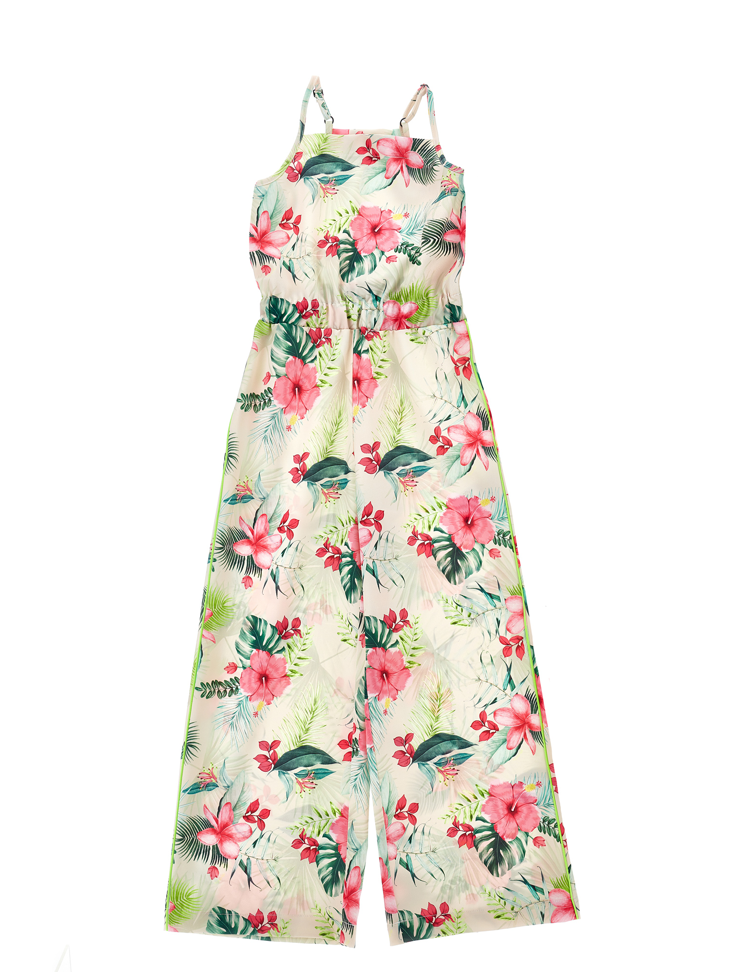 Monnalisa Jungle Print Jumpsuit In Beige