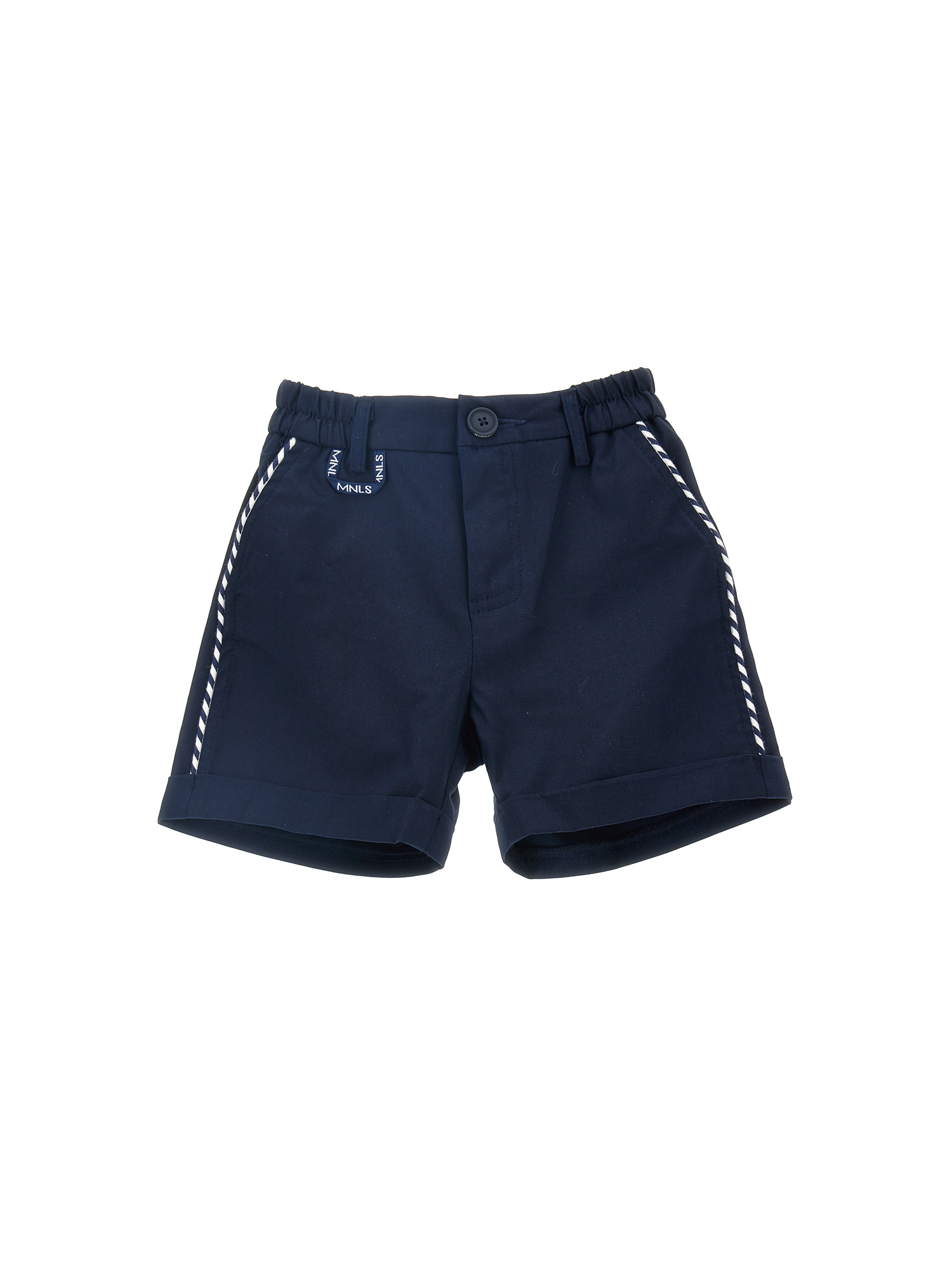 Monnalisa Babies'   Plain Gabardine Bermuda Shorts In Dark Blue