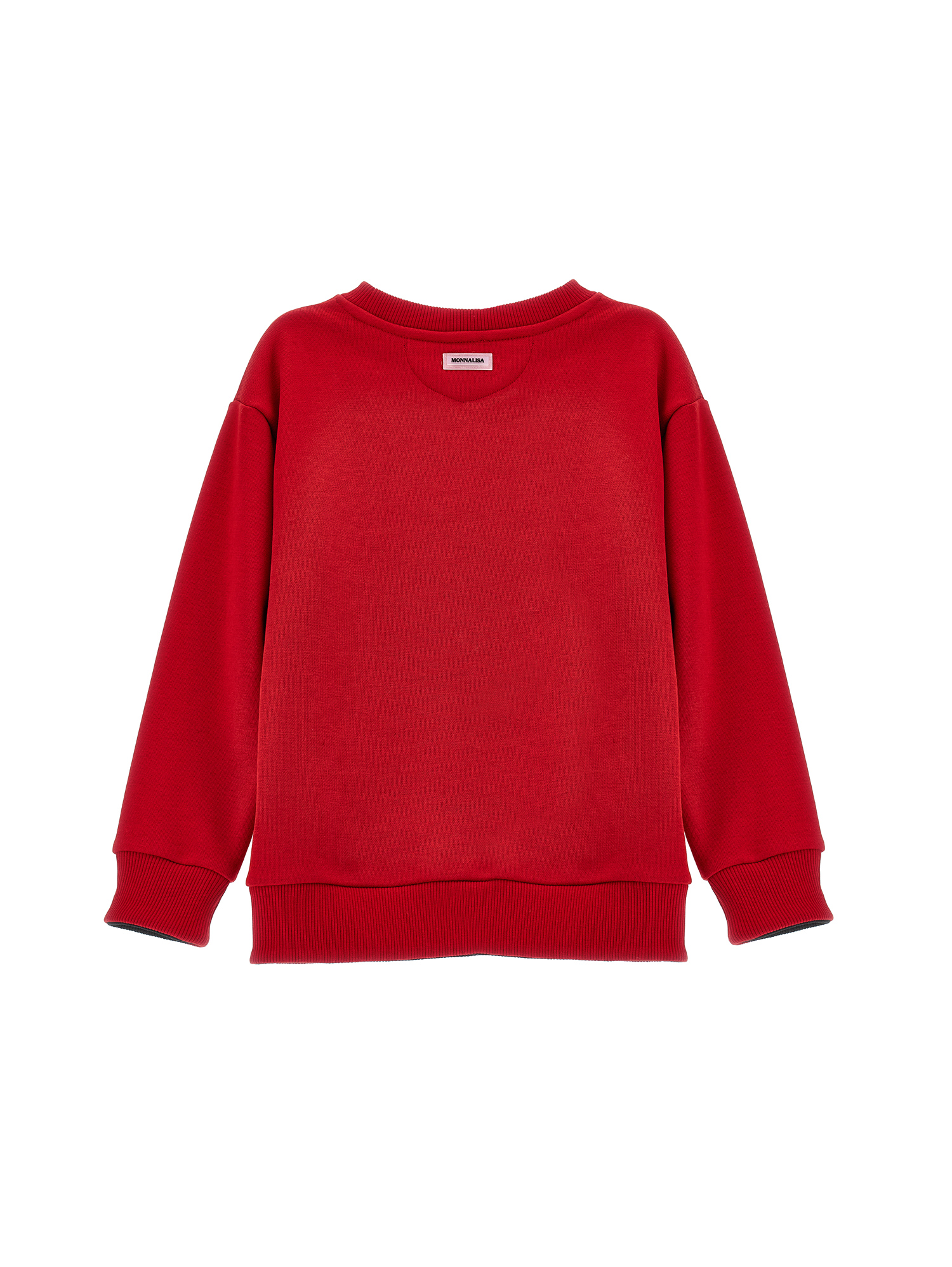Monnalisa Sweatshirt With Teddy Bear In Ruby Red