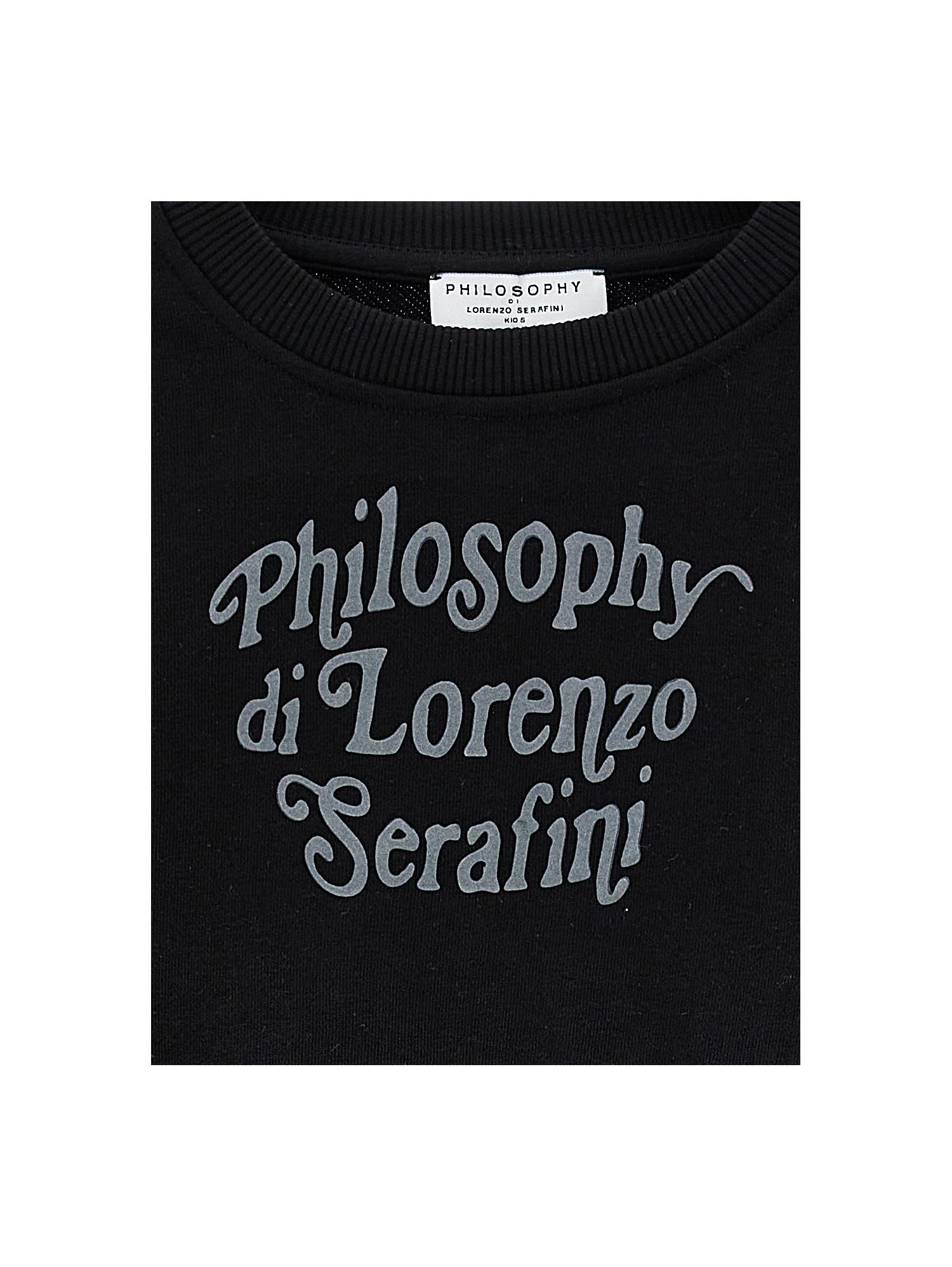 Philosophy Di Lorenzo Serafini Philosophy Kids  Cropped Sweatshirt With Logo In Black
