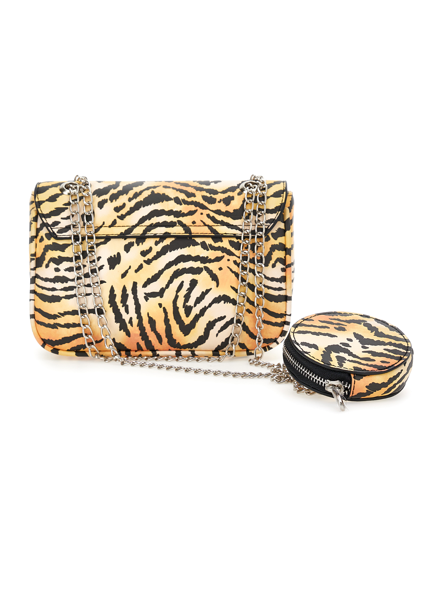 Monnalisa Coated Fabric Shoulder Bag In Caramel + Black