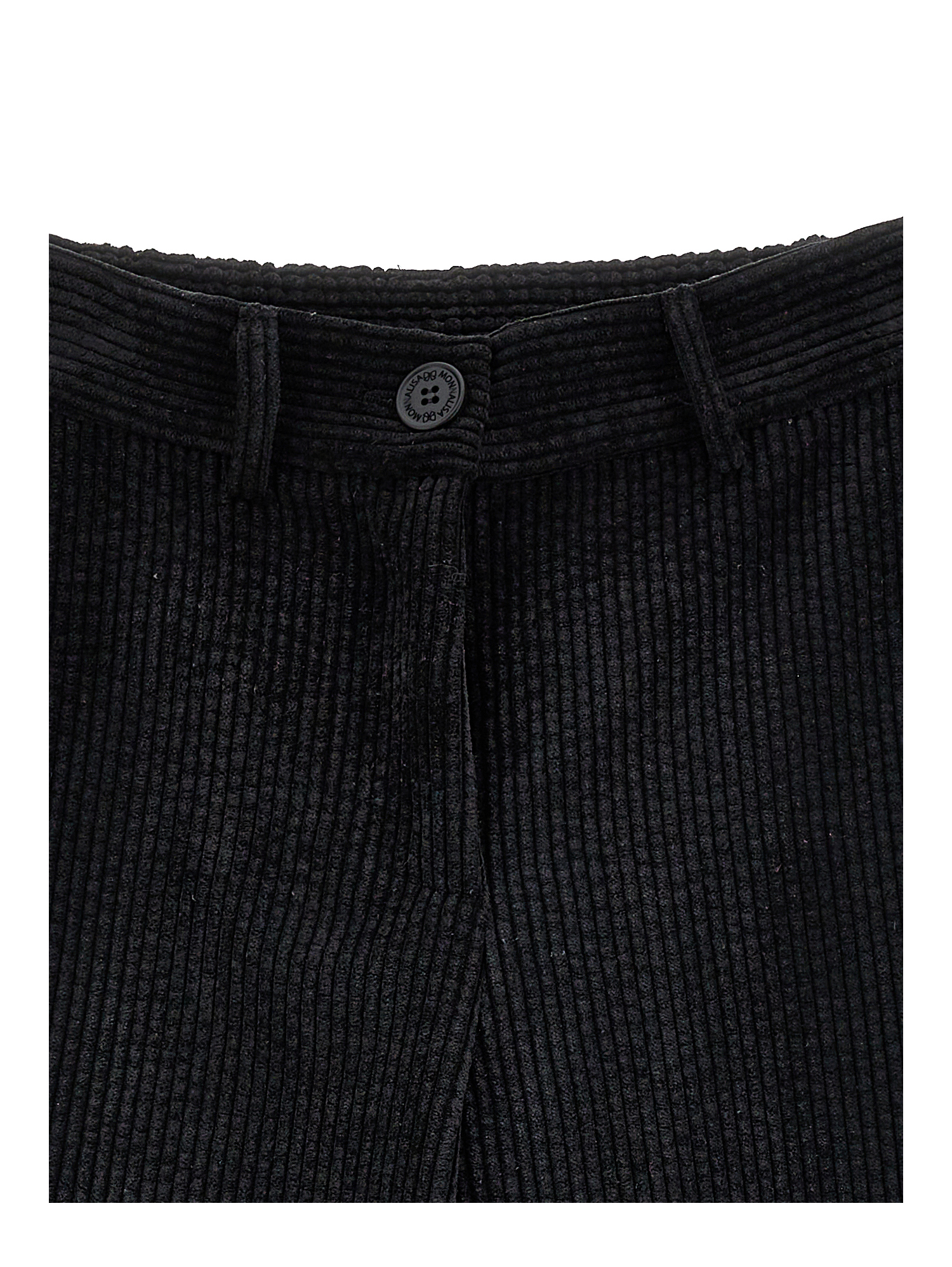 Monnalisa Velvet Corduroy Trousers In Black