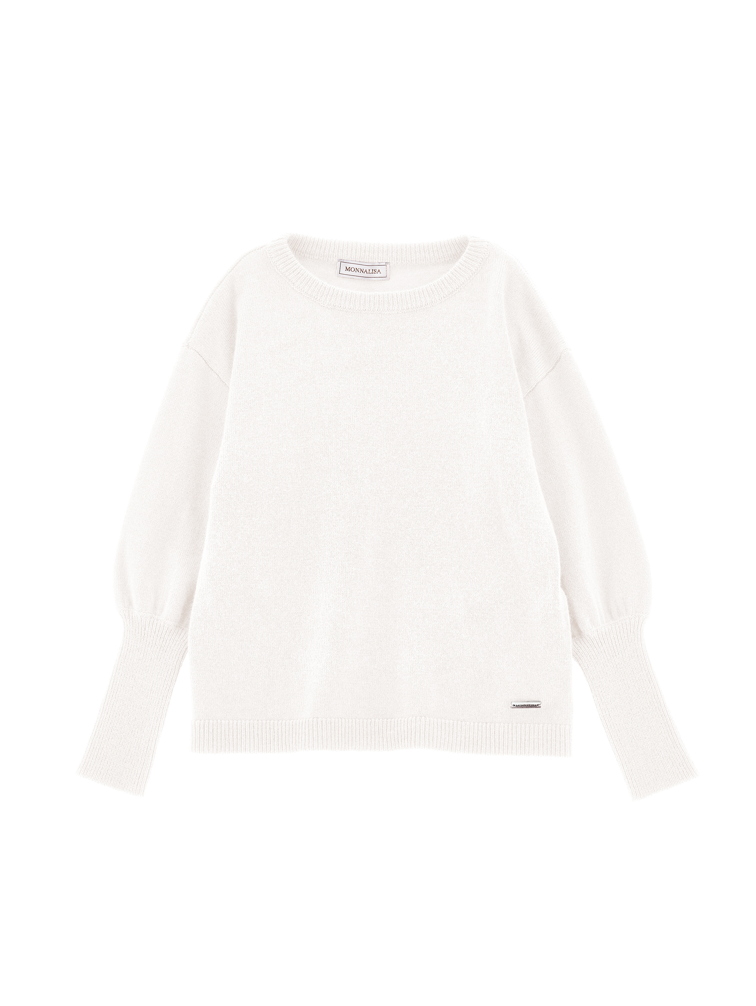 Monnalisa Soft Basic Sweater In Cream