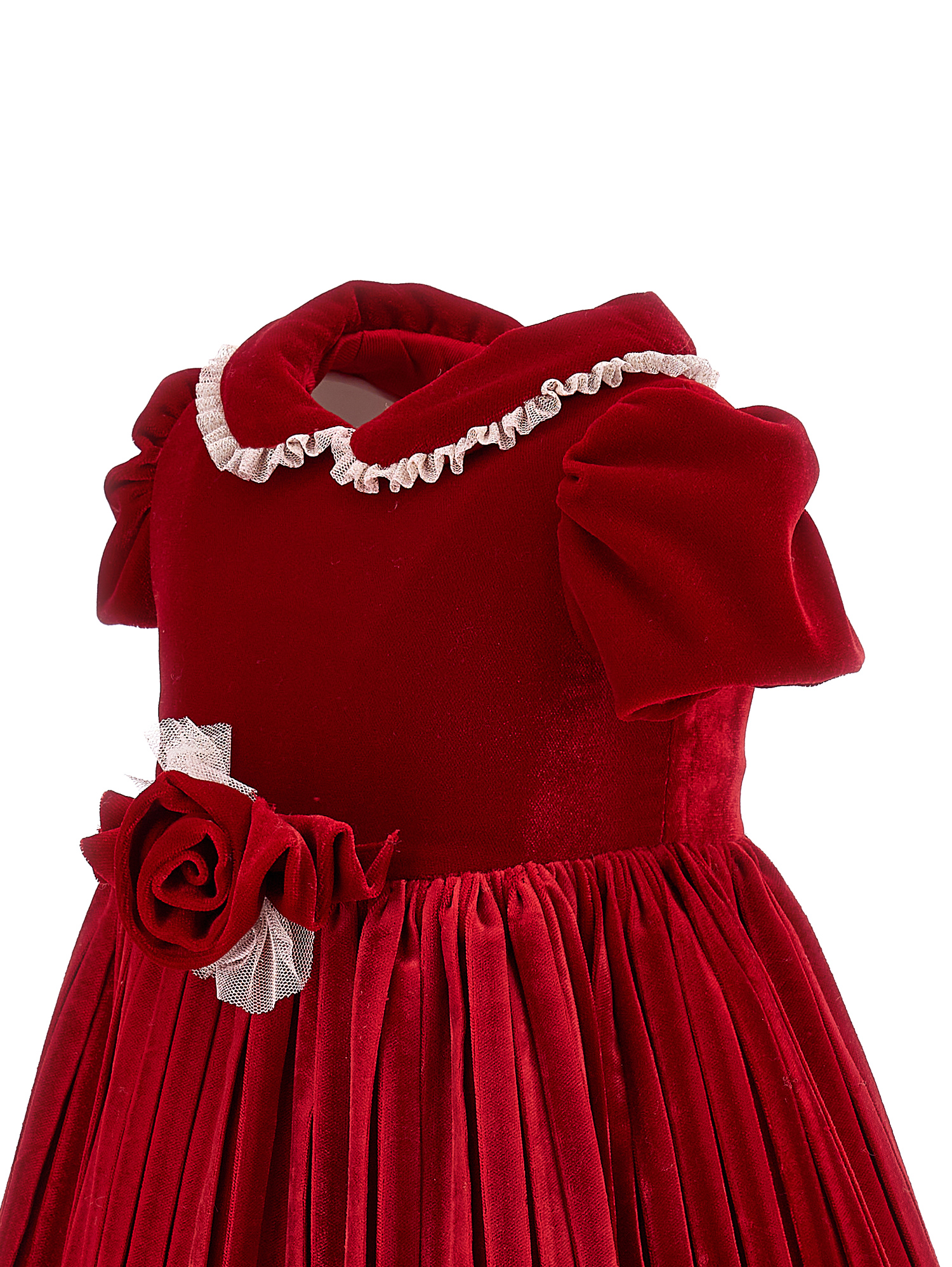 Velvet dress with lurex tulle girl Monnalisa United States