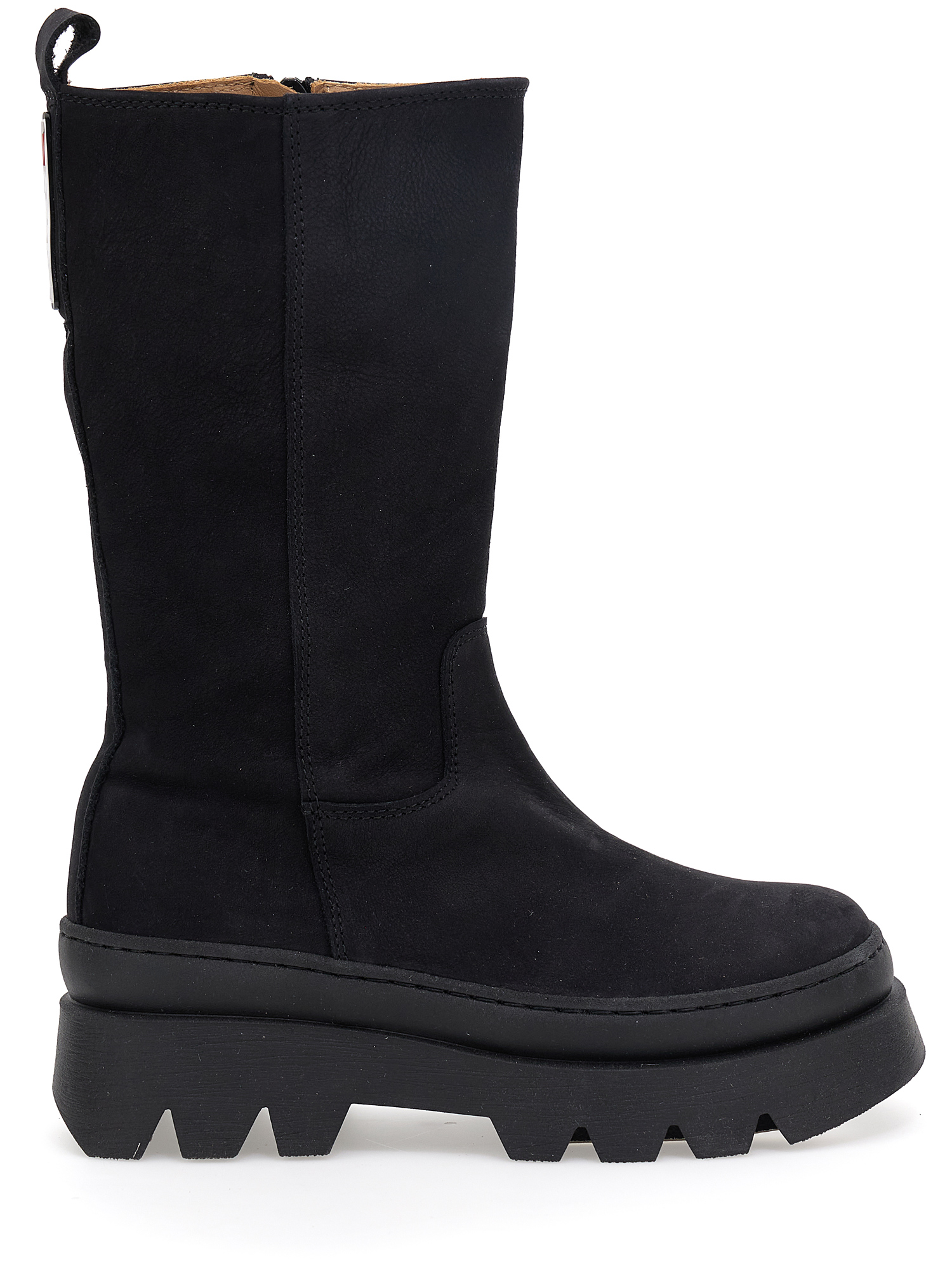 Monnalisa Sheepskin Nubuck And Nappa Boots In Black