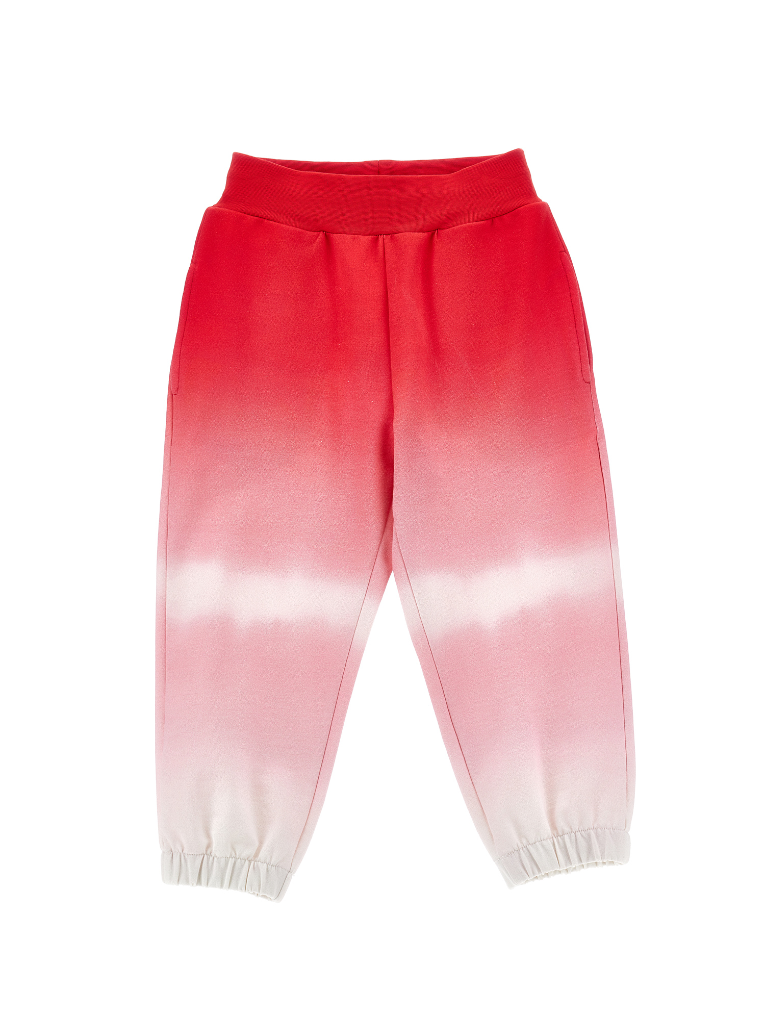 Monnalisa Graduated Fleece Joggers In Rosa Fairytale + Cream