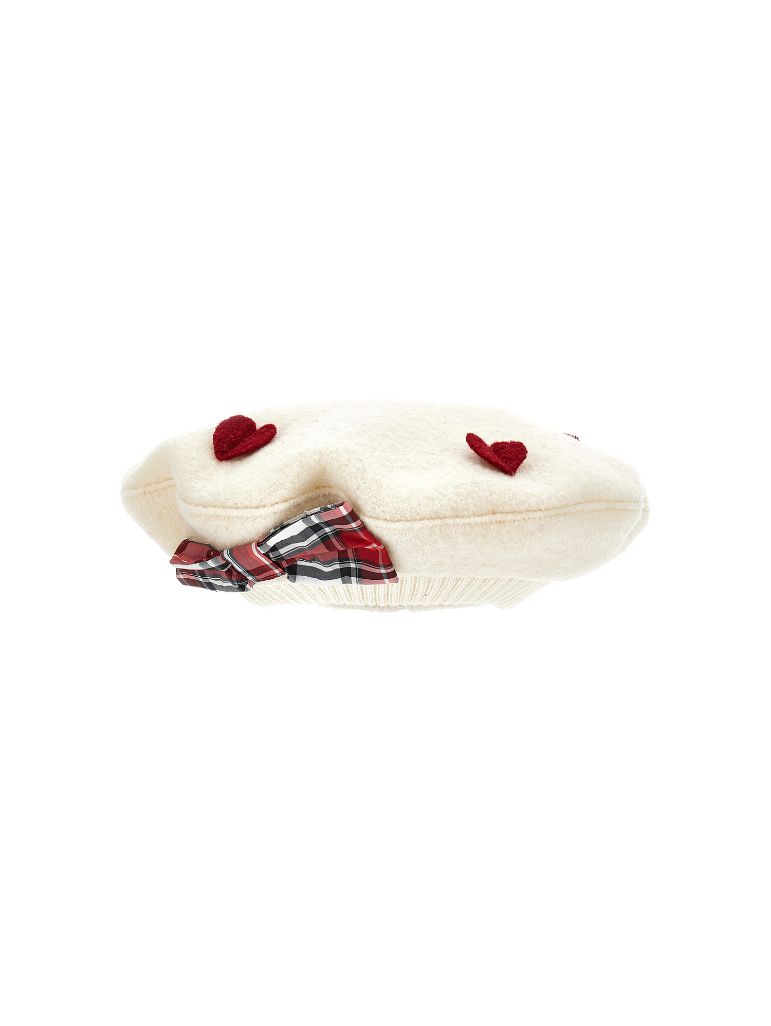 Monnalisa Boiled Wool Beret In Cream