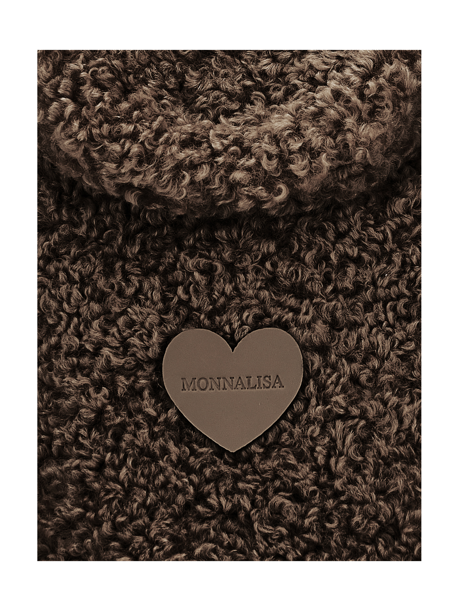 Monnalisa Plush Shoulder Bag In Dark Brown