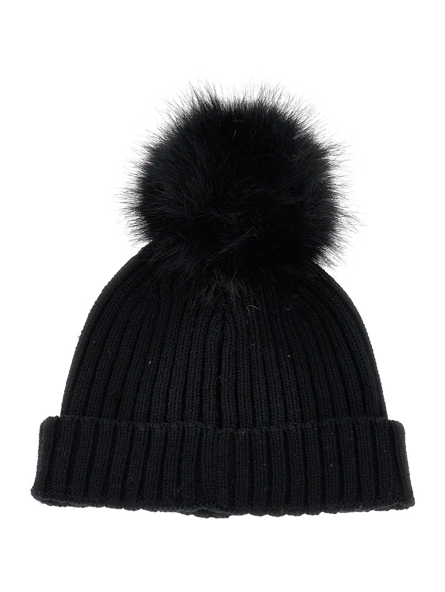 Monnalisa Wool Blend Hat With Rhinestones In Black