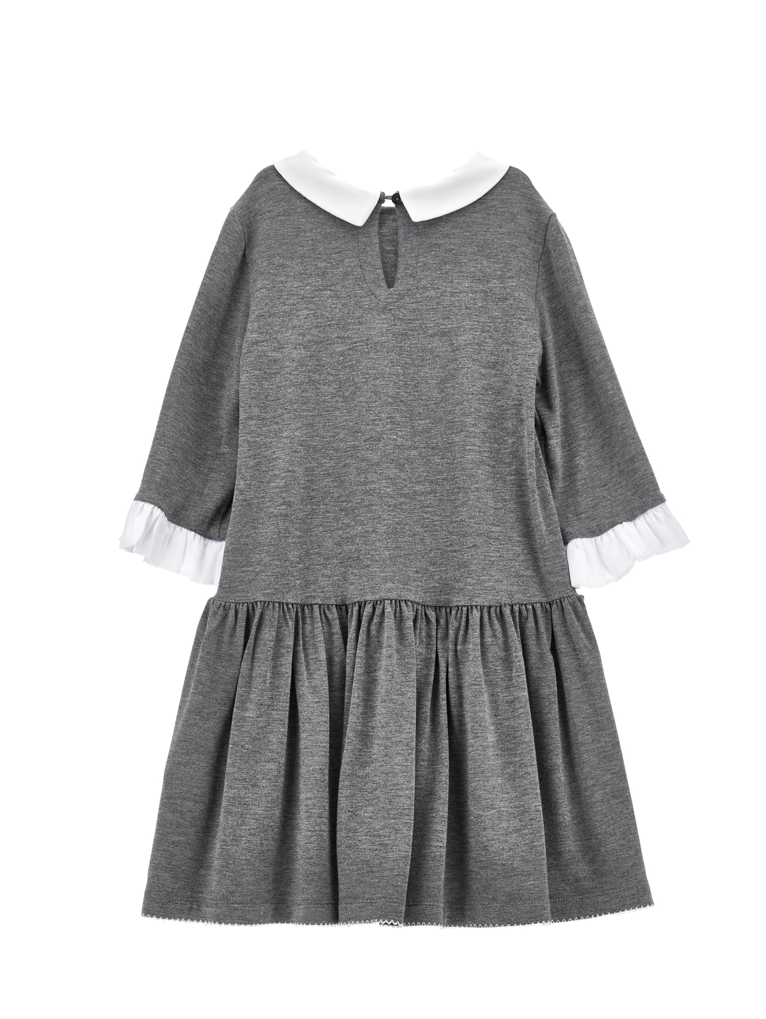 Monnalisa Viscose Jersey Dress In Medium Grey