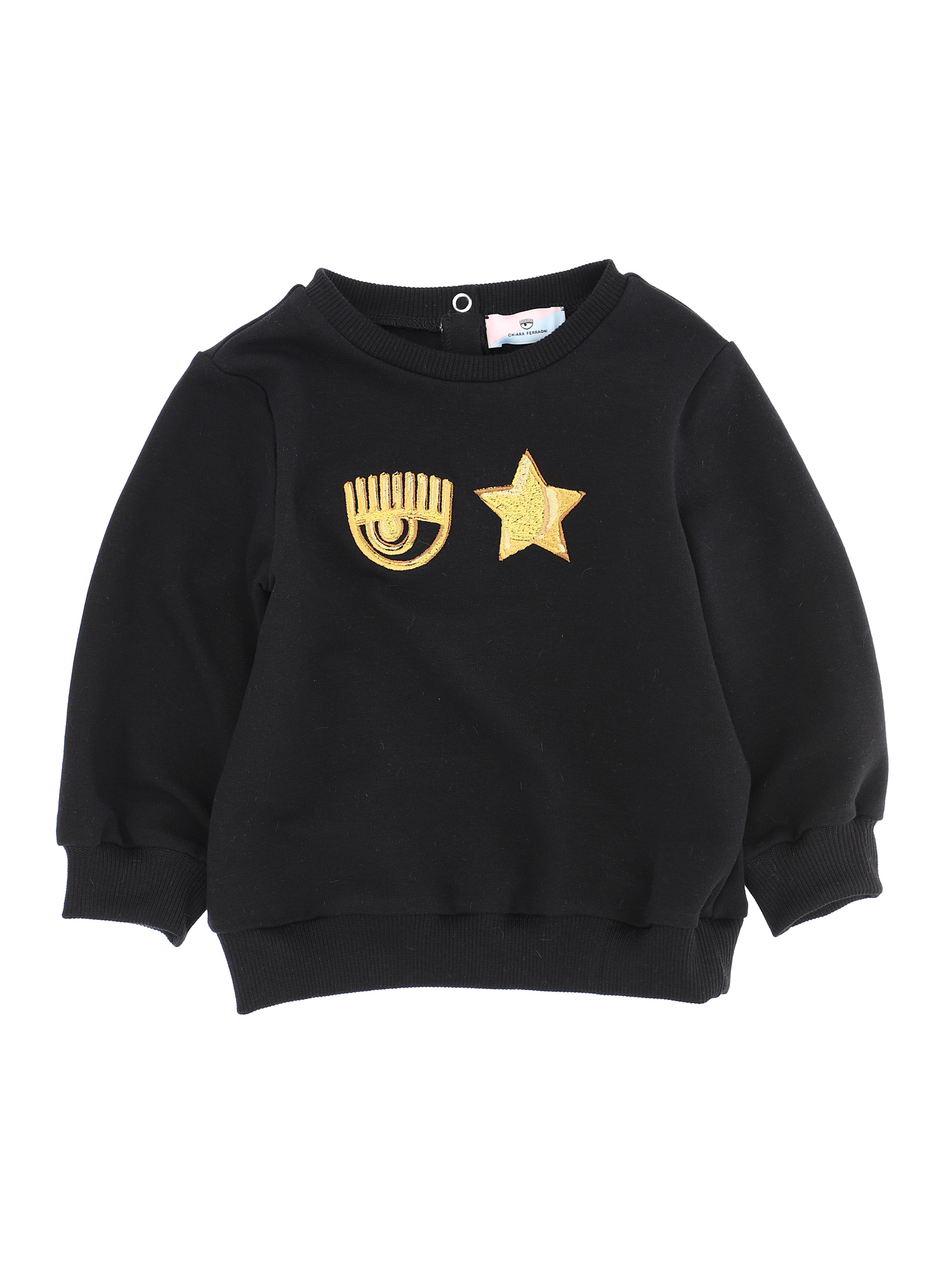 Chiara Ferragni Kids'   Eyestar Gold Sweatshirt In Black